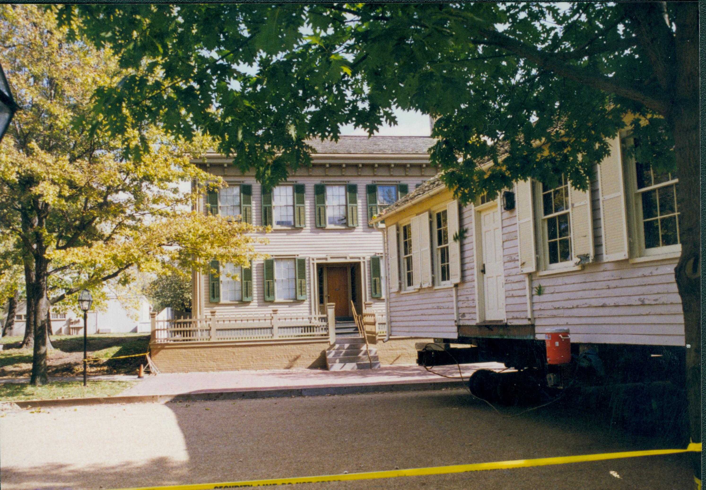 Moving in front of Lincoln Home Lincoln Home NHS- Corneau House move, exp 6 Corneau House, move