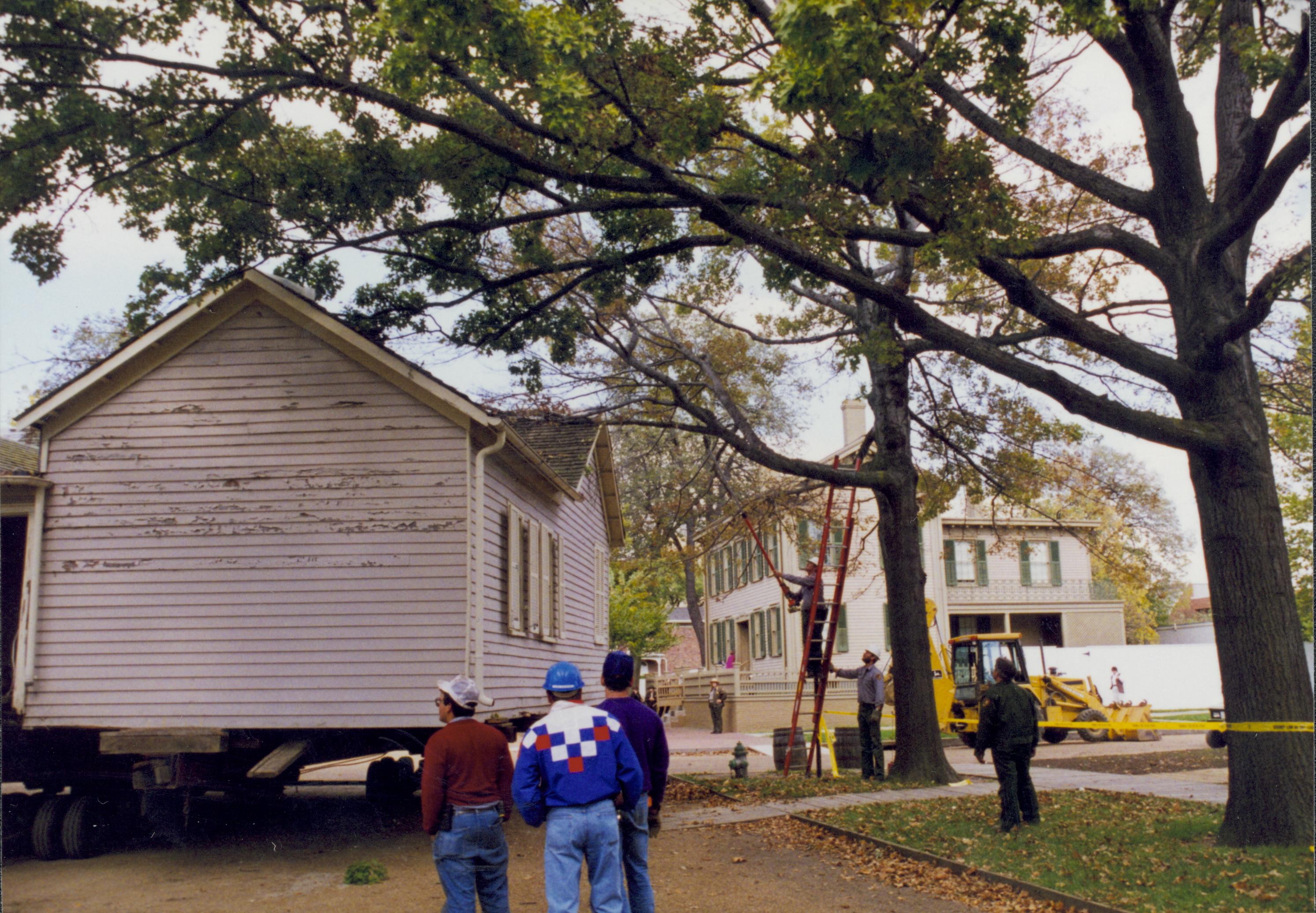 Corneau House move, cutting trees Lincoln Home NHS- Corneau House move, exp 14 Corneau House, move