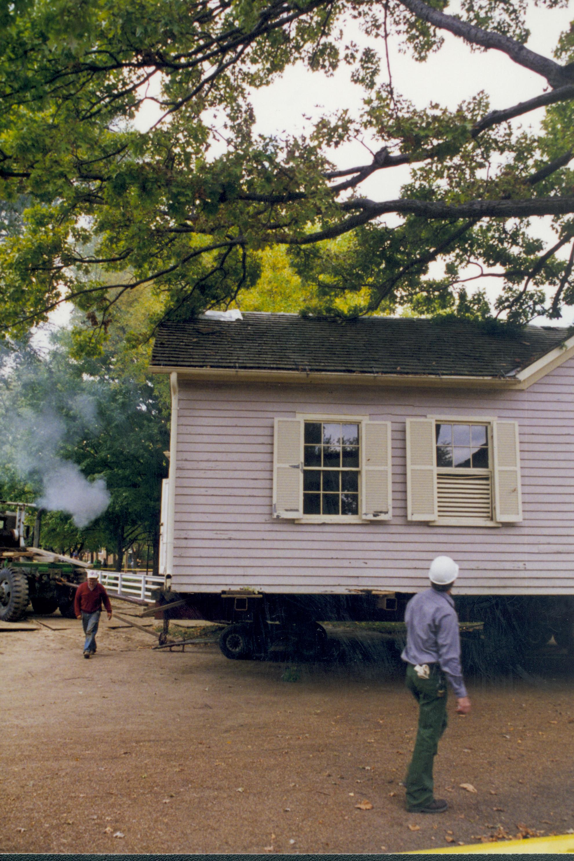 Corneau House move, cutting trees for clearance Lincoln Home NHS- Corneau House move, exp 16 Corneau House, move