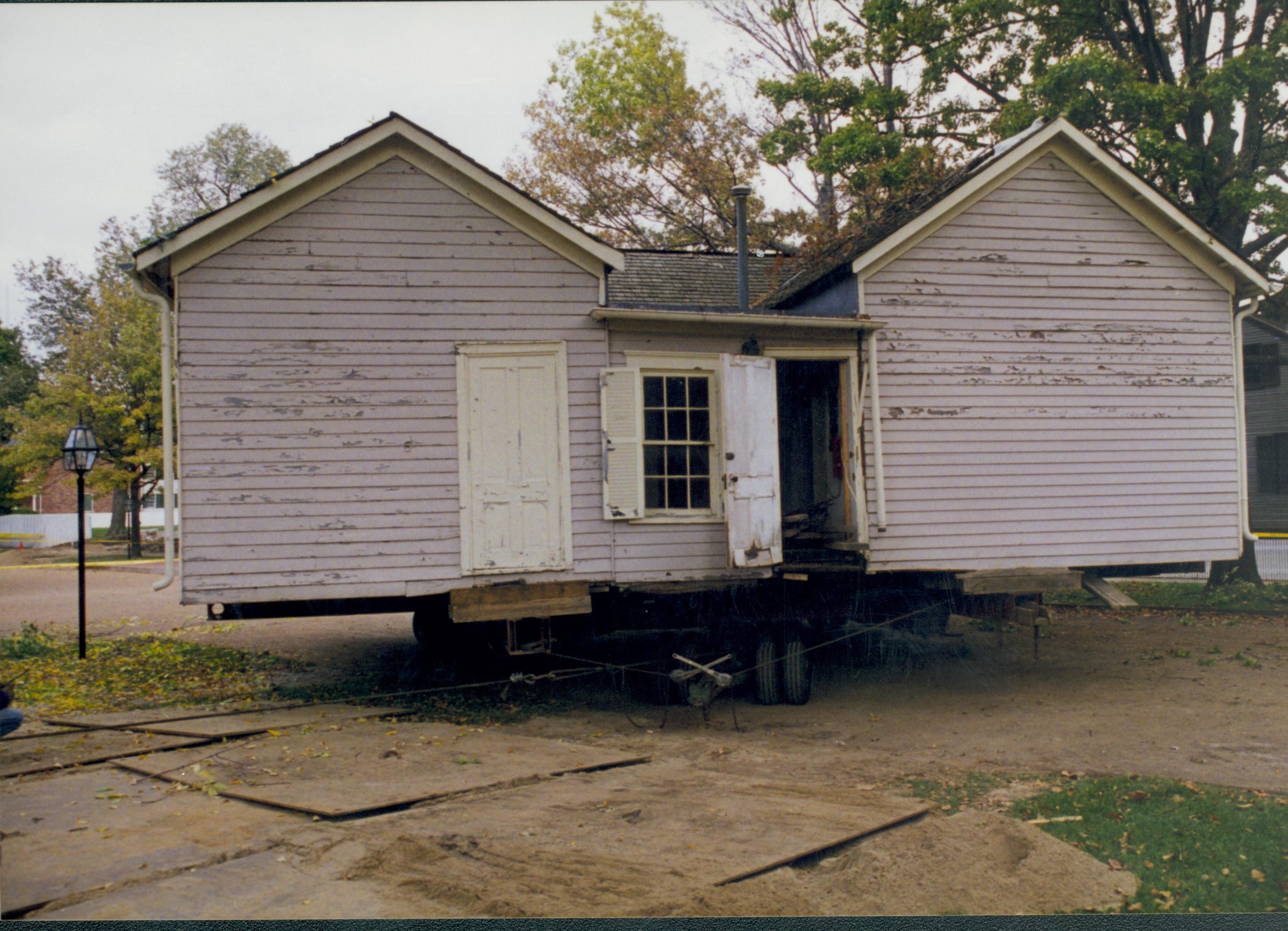 Corneau House move; moving house onto lot 16/b16 Lincoln Home NHS- Corneau House move, exp 32 Corneau House, move