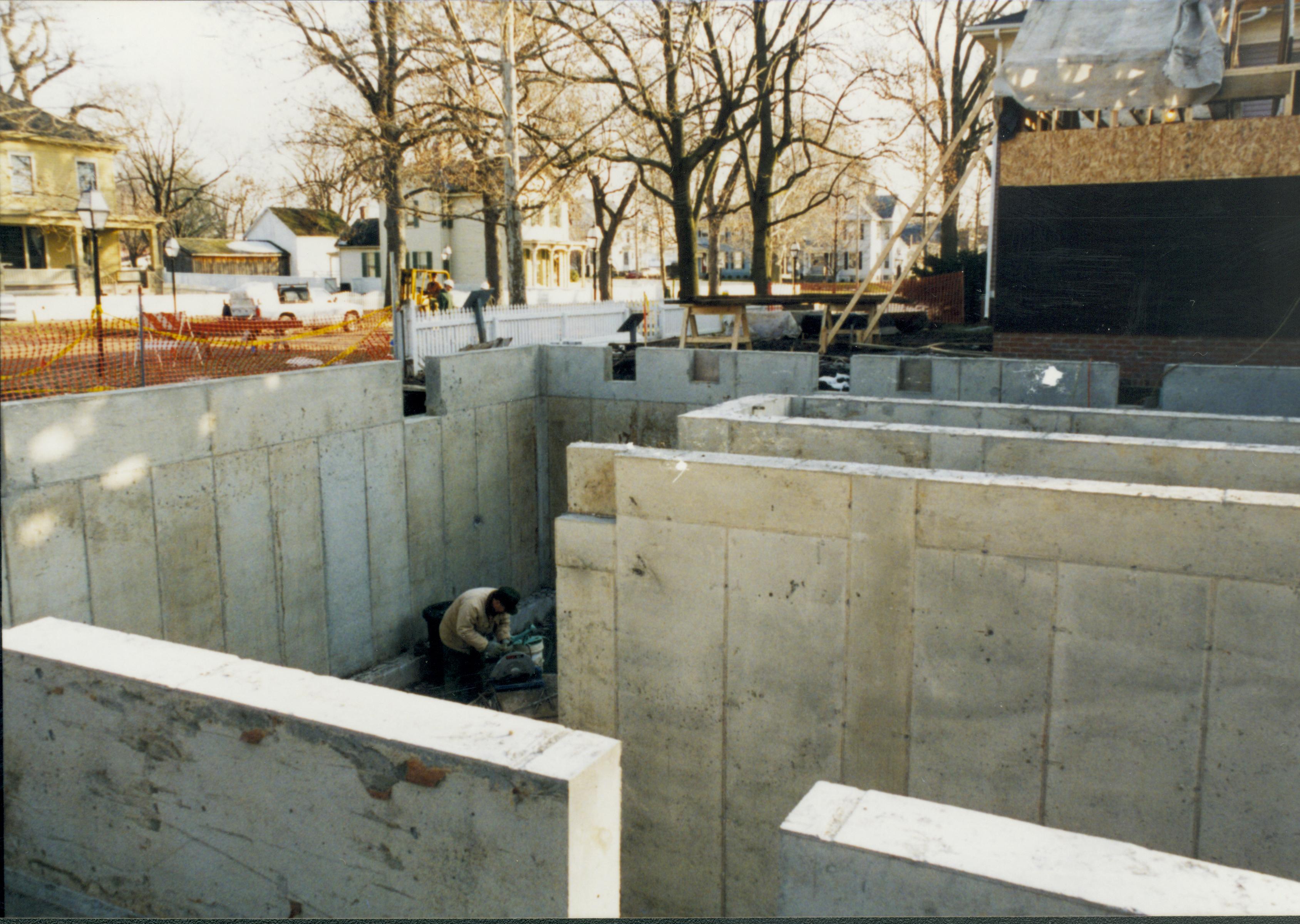 Corneau House move, prep for basement floor pour Lincoln Home NHS- Corneau House move, Corneau roll #3-photo, exp 17 Corneau House, move