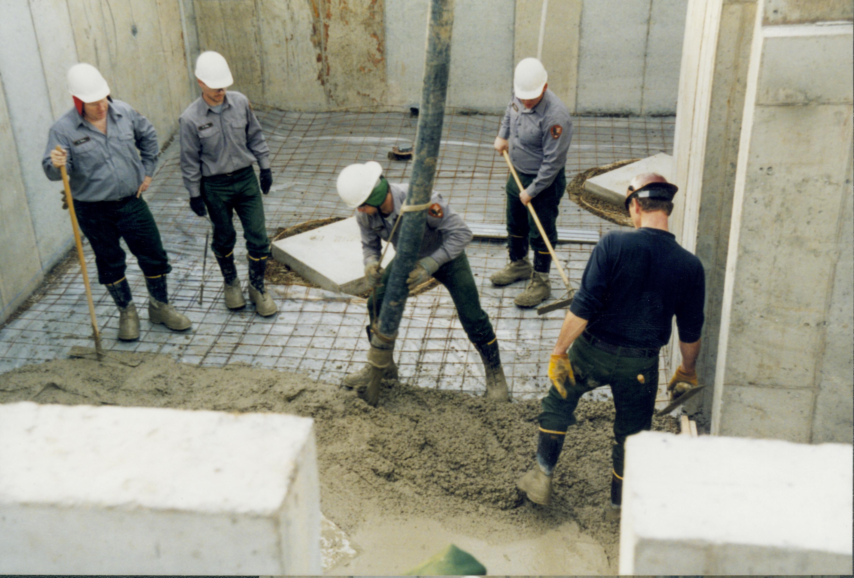 Corneau House move, Pouring floor Lincoln Home NHS- Corneau House move, Corneau roll #3-photo, exp 19 Corneau House, move