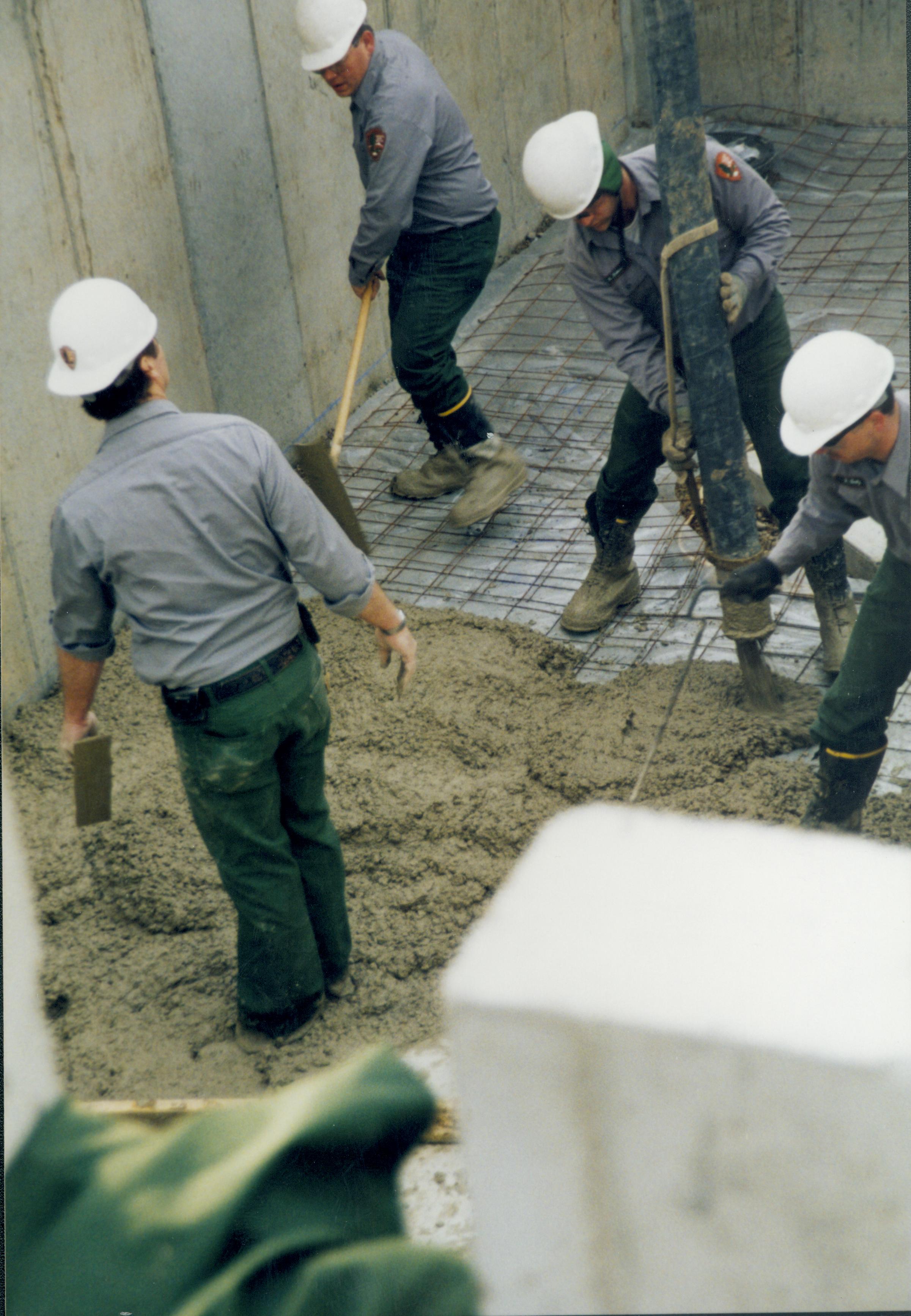 Corneau House move, Pouring floor Lincoln Home NHS- Corneau House move, Corneau roll #3-photo, exp 20 Corneau House, move