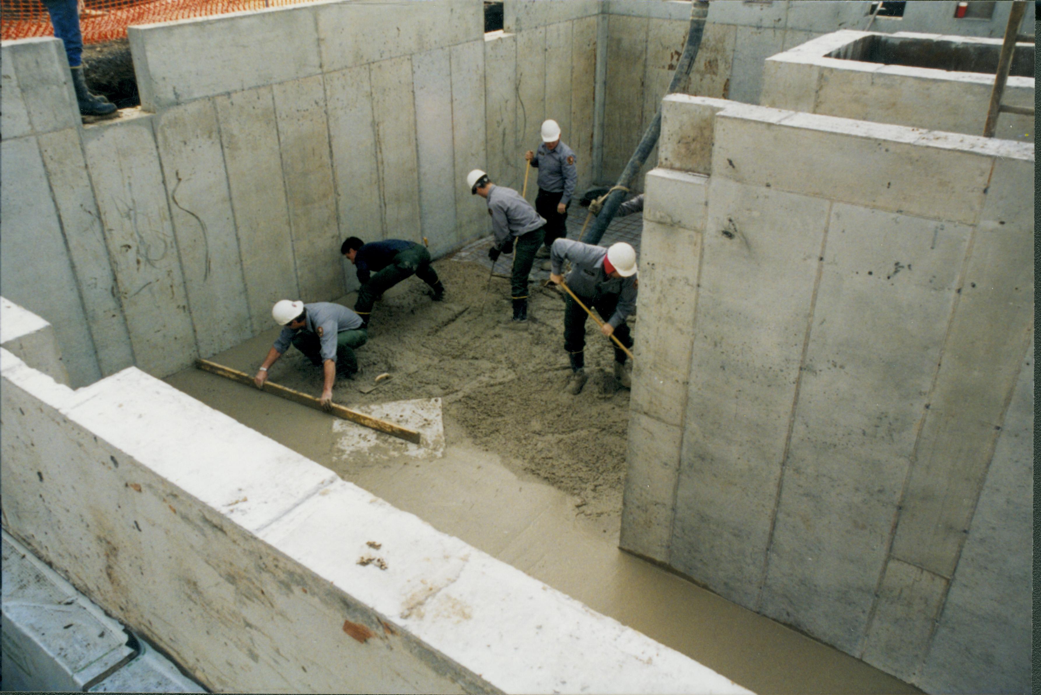 Corneau House move, Pouring floor Lincoln Home NHS- Corneau House move, Corneau roll #3-photo, exp 21 Corneau House, move