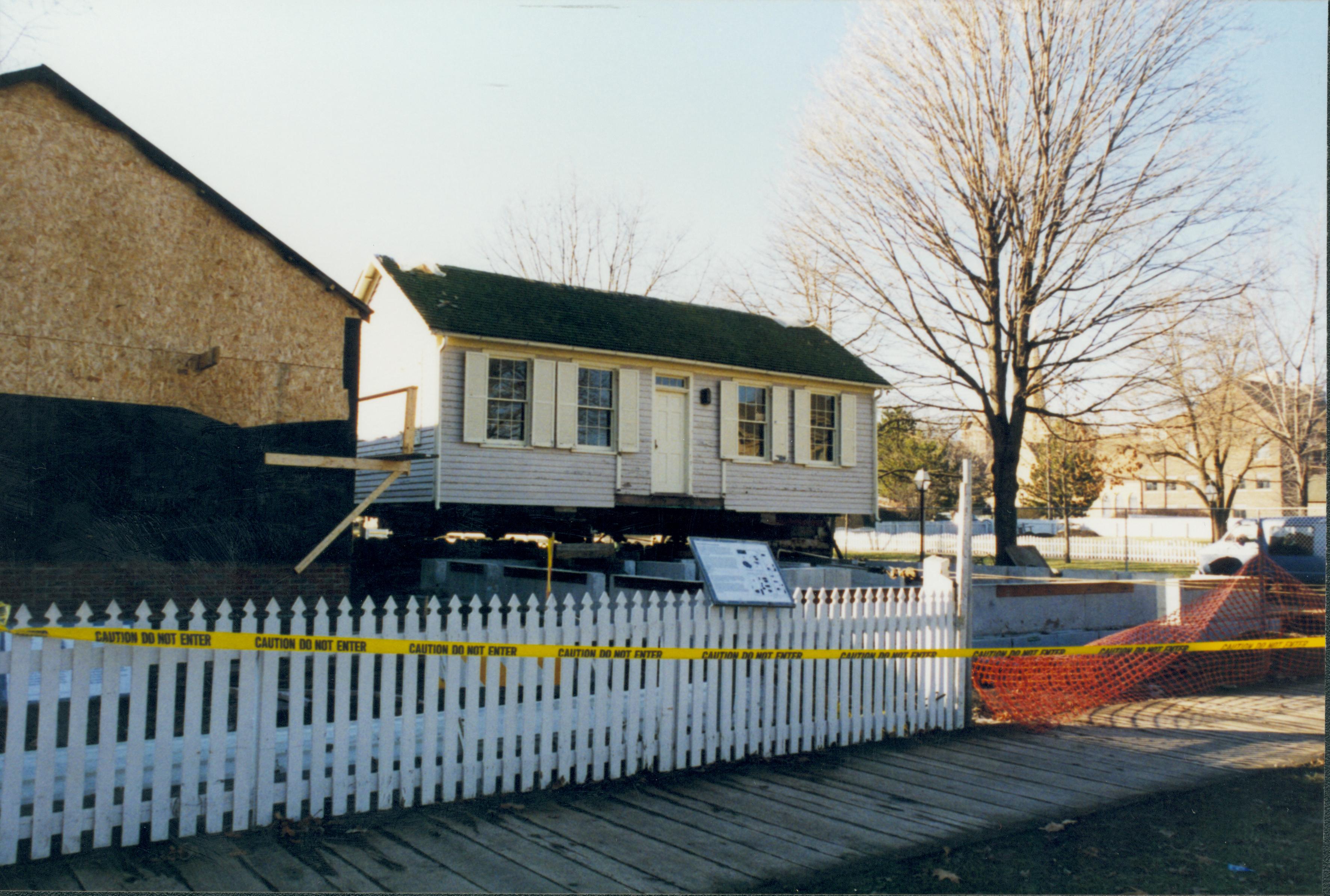 Corneau House move, moving house to foundation Lincoln Home NHS- Corneau House move, Corneau roll #3-photo, exp 23 Corneau House, move