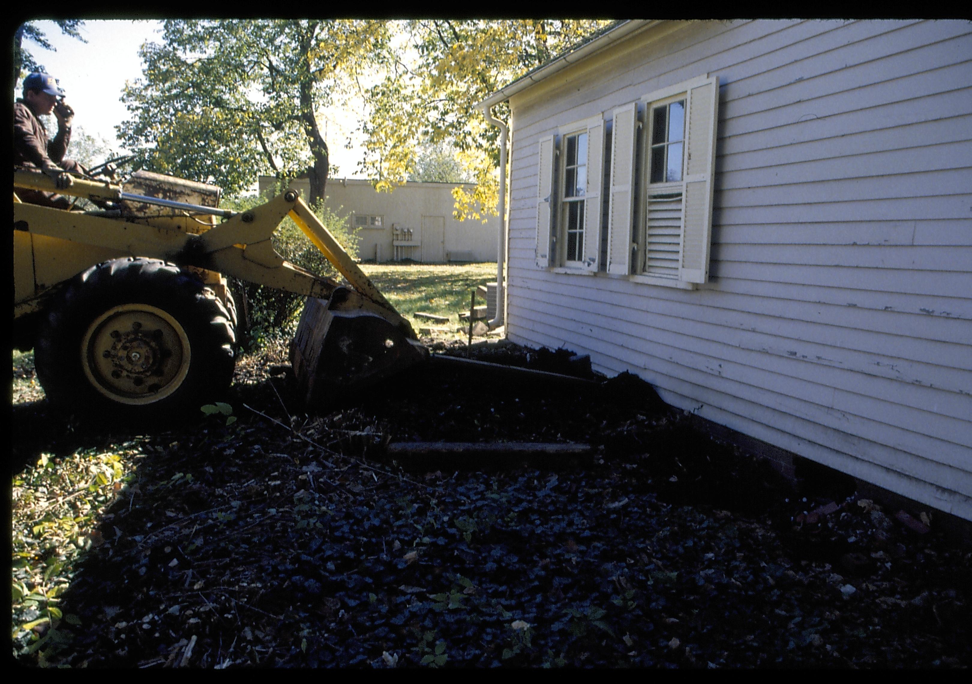 Prep for moving to new site Lincoln Home NHS- Corneau House move, Roll #1 color slides, exp 2 Corneau House, move