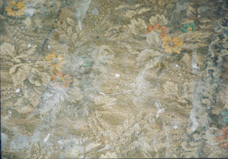 Linoleum found covering area near trap-door Lincoln Home NHS- Corneau House Restoration, roll N4 exp 13 Corneau House, restoration, trap door