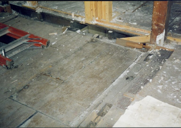 Trap-door; photographed looking Northwest Lincoln Home NHS- Corneau House Restoration, roll N4 exp 15 Corneau House, restoration, trap door