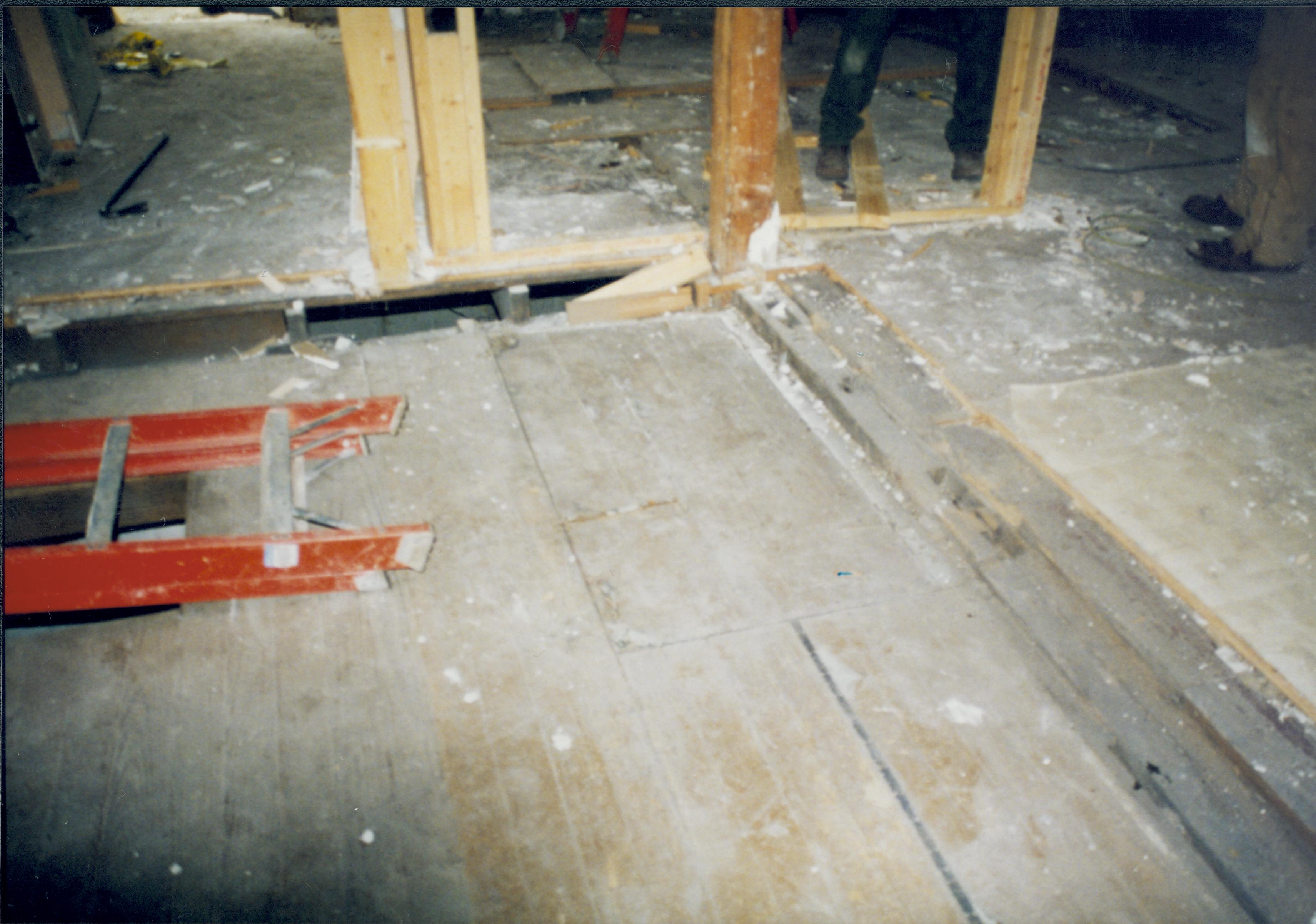 Trap-door; photographed facing North Lincoln Home NHS- Corneau House Restoration, roll N4 exp 17 Corneau House, restoration, trap door