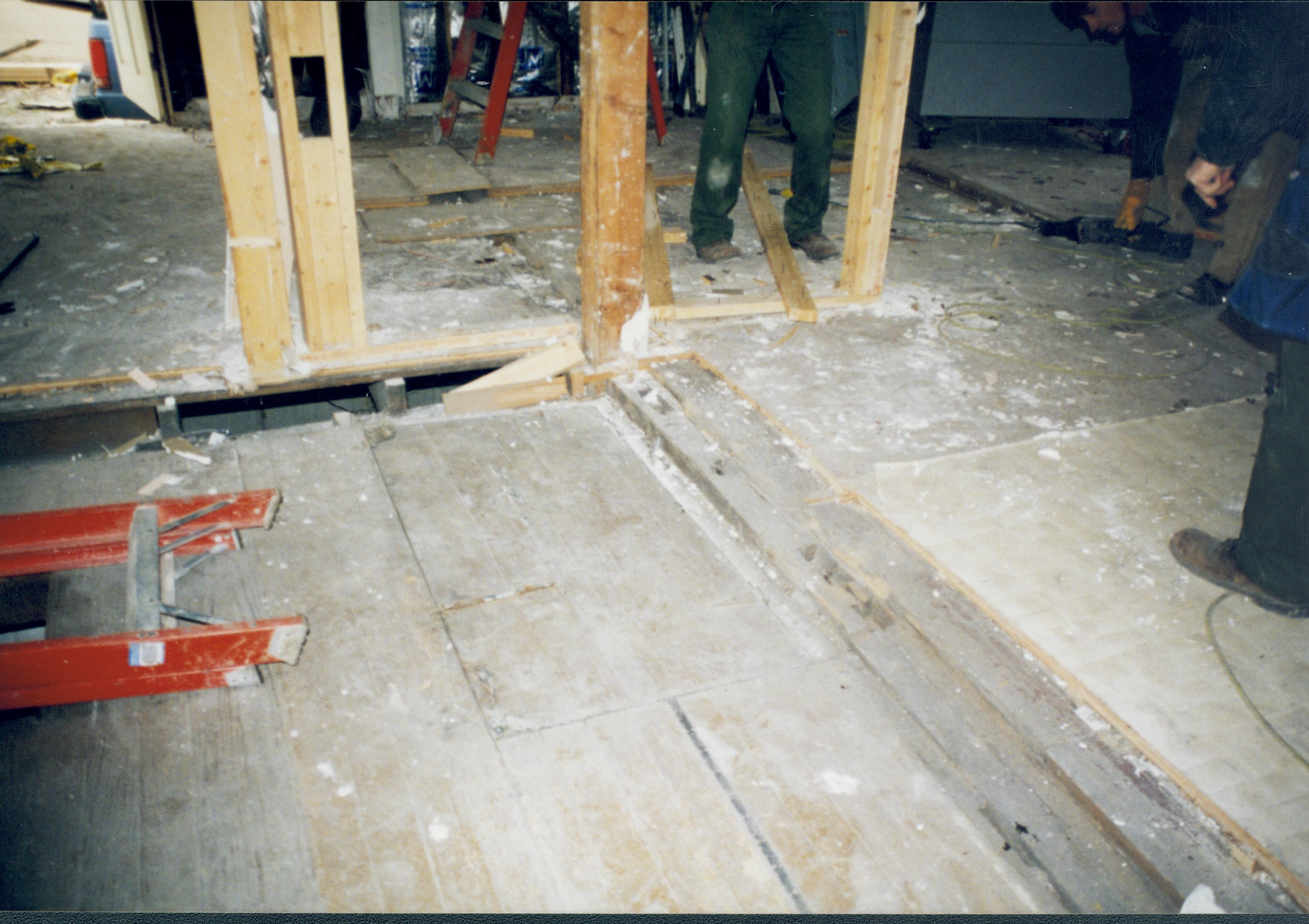 Trap-door; photographyed facing North Lincoln Home NHS- Corneau House Restoration, roll N4 exp 18 Corneau House, restoration, trap door
