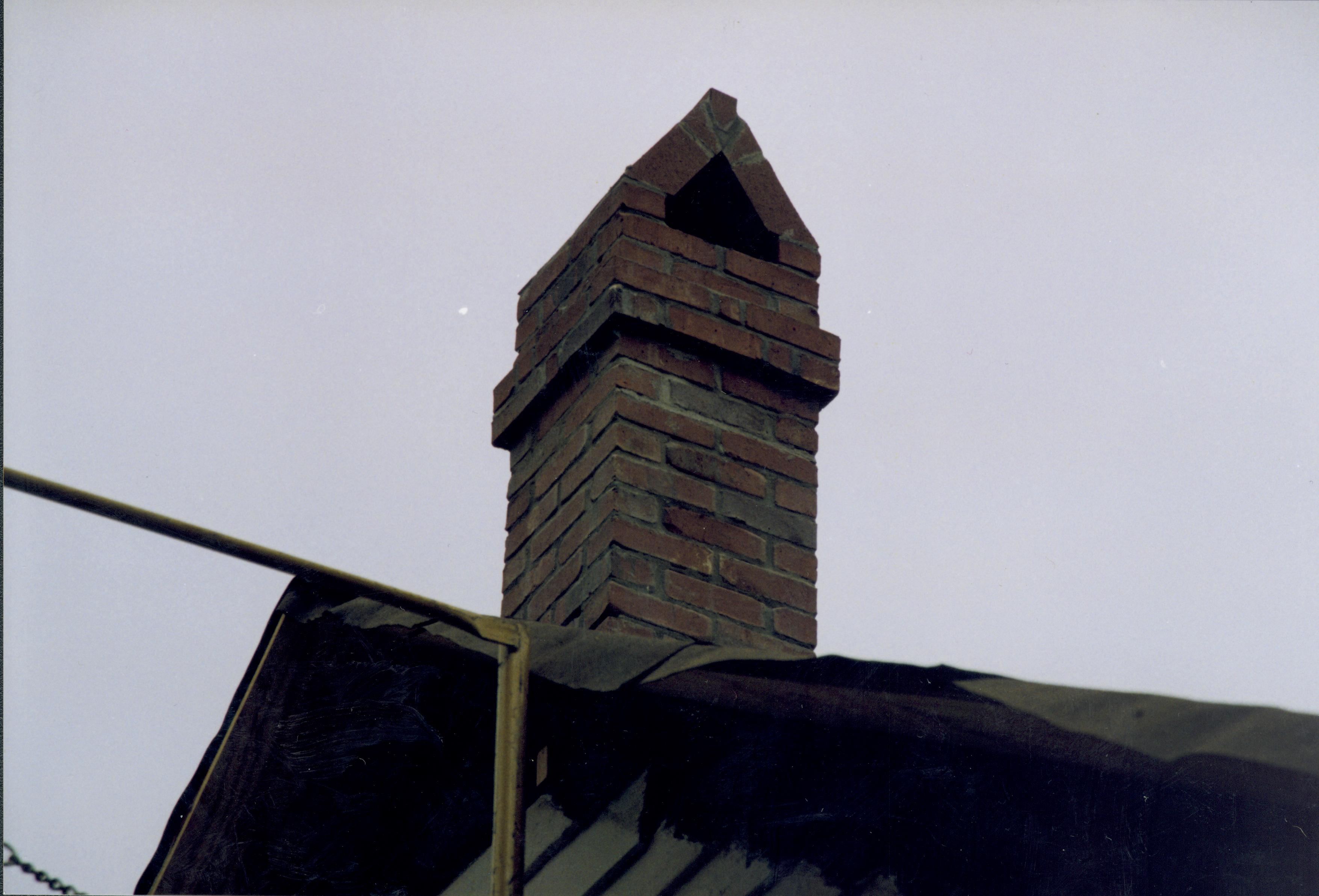 Corneau House chimney Lincoln Home NHS- Corneau House Restoration, roll 1999-7 exp 35 Corneau House, restoration