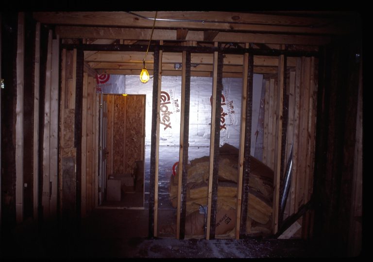 New construction area Lincoln Home NHS- Corneau House Restoration, Corneau #4 slides, roll 1999-8 exp 7 Corneau House, renovation