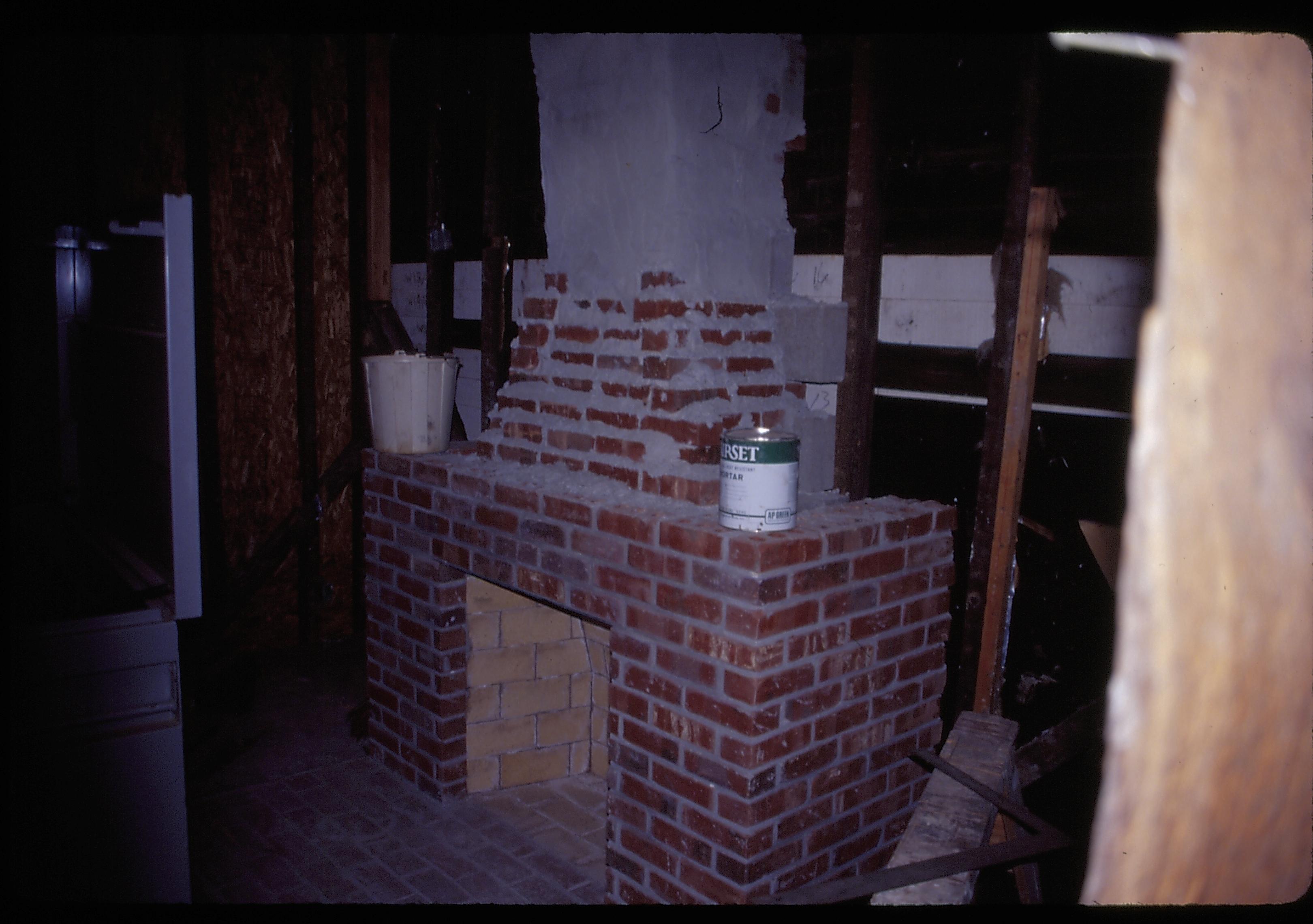 fireplace Lincoln Home NHS- Corneau House Restoration, Corneau #4 slides, roll 1999-8 exp 10 Corneau House, renovation