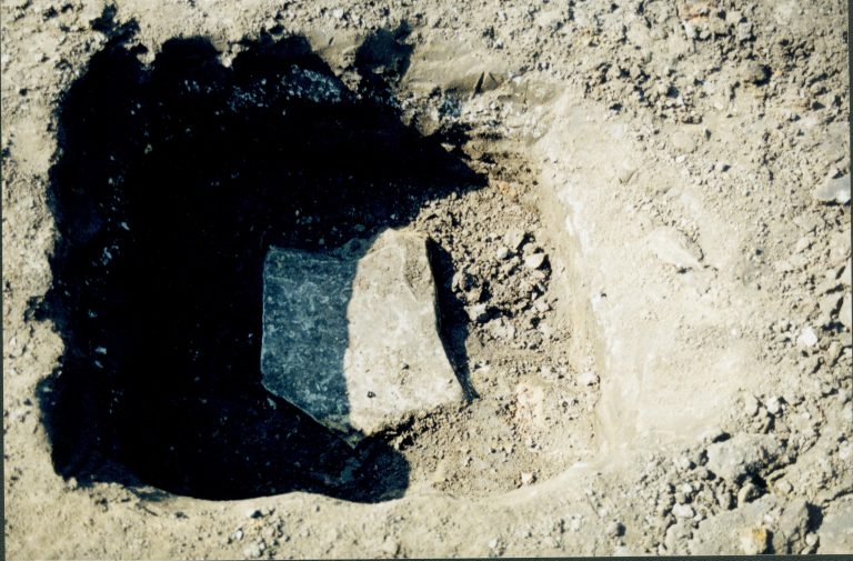 Uncovered pier/foundation while searching for 1880s barn; appears to be associated with later structure Lincoln Home NHS- Corneau House Restoration, roll N6 exp 16 Corneau House, restoration