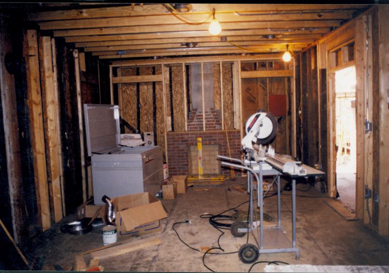 fireplace area Lincoln Home NHS- Corneau House Restoration, roll 1999-12 exp 23 Corneau House, renovation