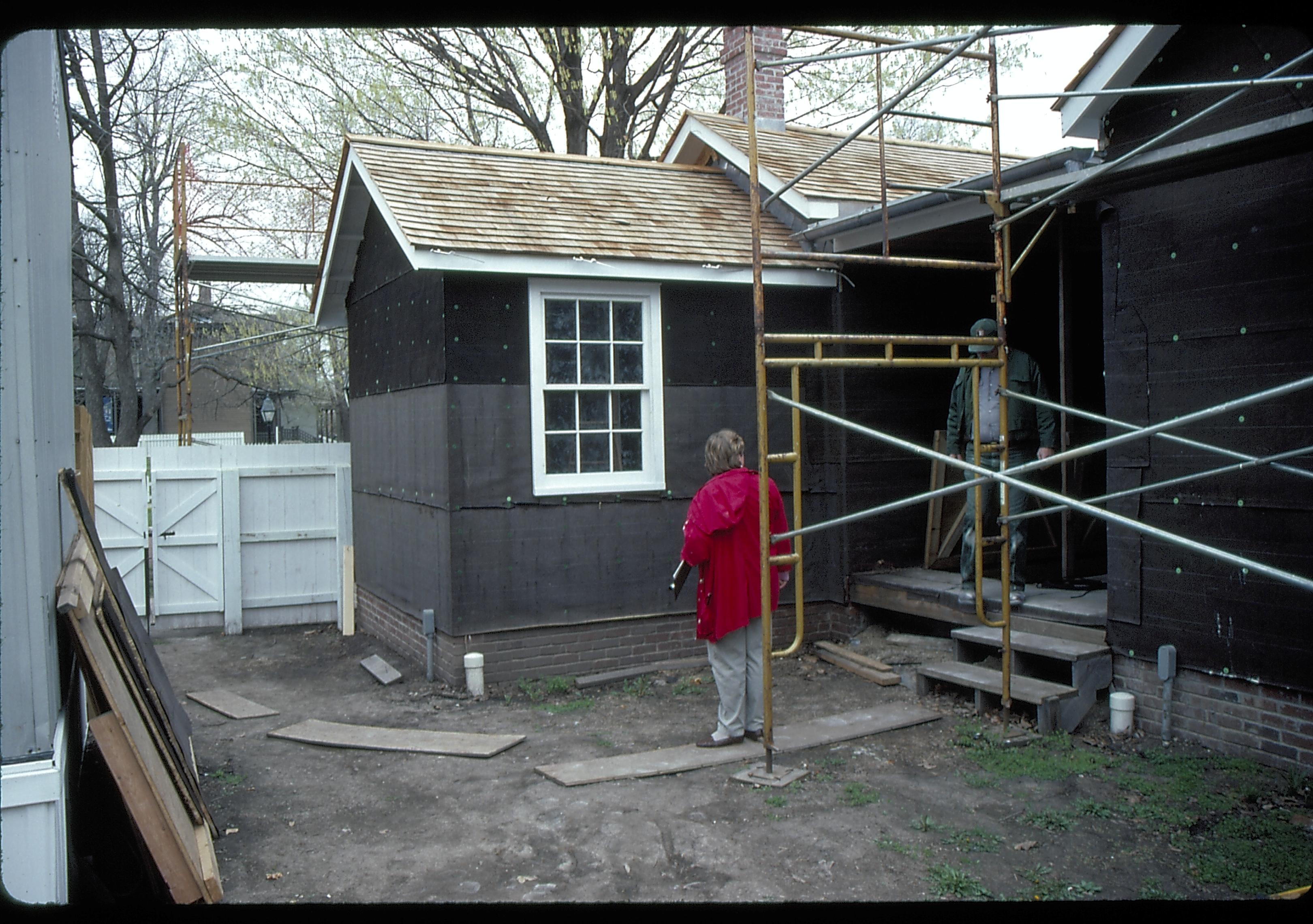 Corneau House scaffolding Lincoln Home NHS- Corneau House Restoration, roll 2000-3 exp 17 Corneau House, renovation