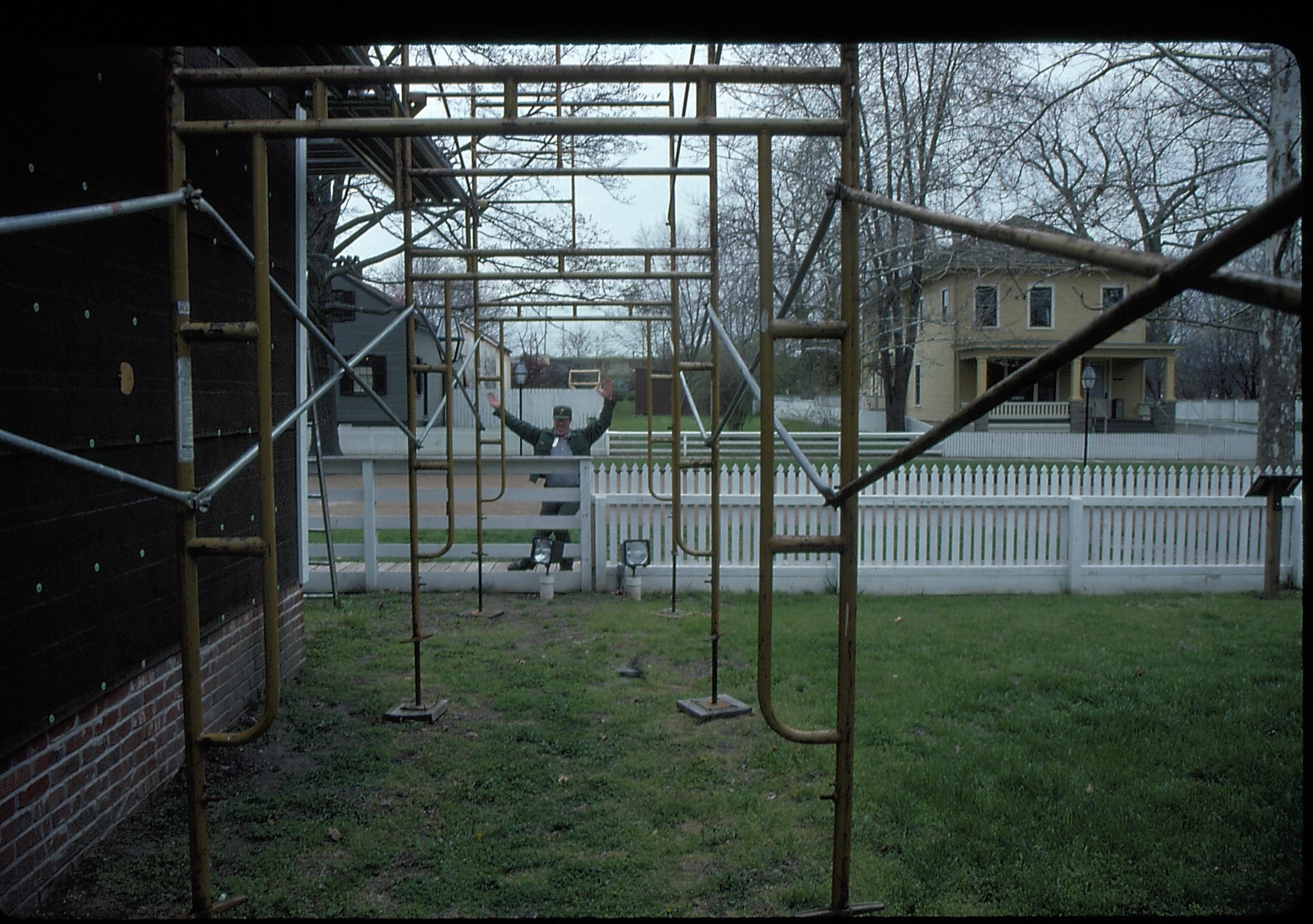 Corneau House scaffolding Lincoln Home NHS- Corneau House Restoration, roll 2000-3 exp 18 Corneau House, renovation