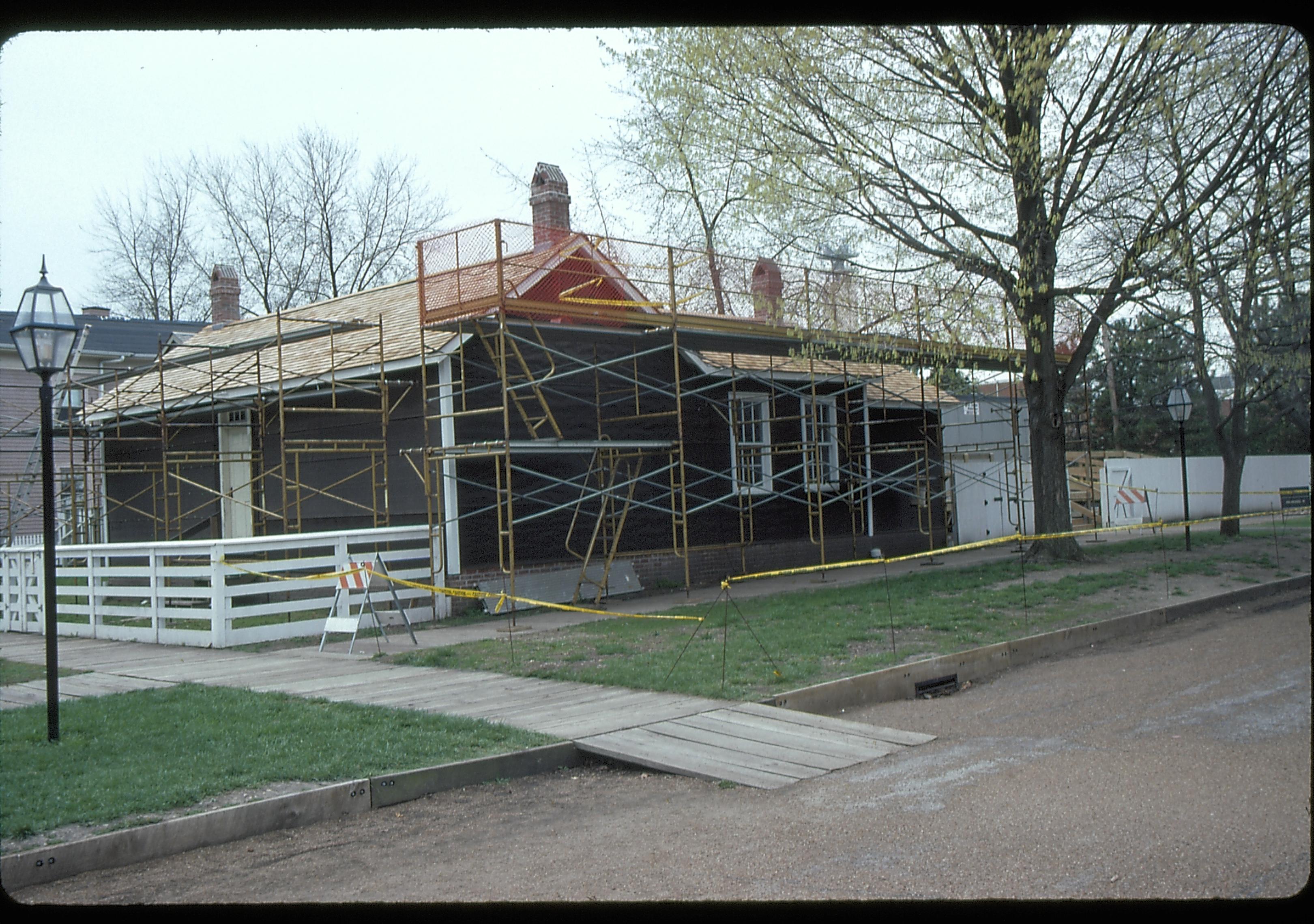 Corneau House scaffolding Lincoln Home NHS- Corneau House Restoration, roll 2000-3 exp 21 Corneau House, renovation