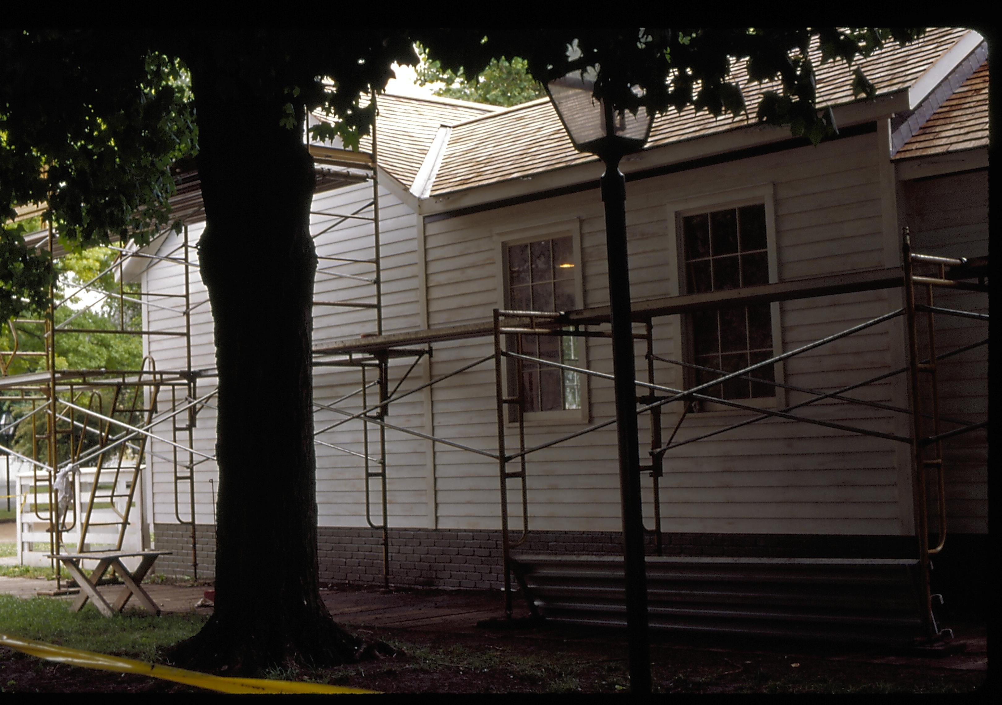 Corneau House, scaffolding Lincoln Home NHS- Corneau House Restoration, roll 2000-6 exp 21 Corneau House, renovation