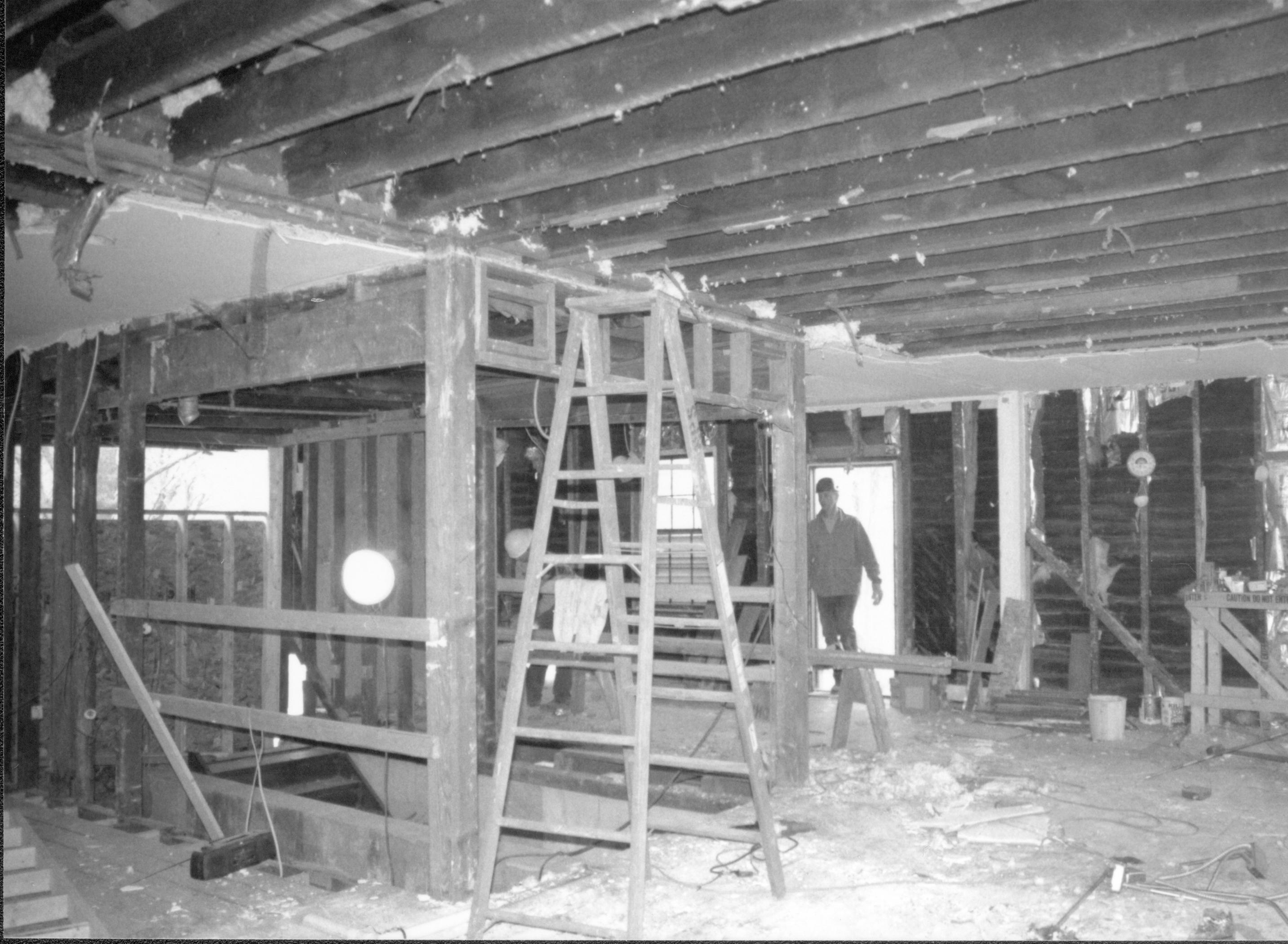 Standing at Southeast corner of main room (East), looking towards Northeast  Lincoln Home NHS- Corneau House Restoration, roll N11 exp 21 Corneau House, renovation