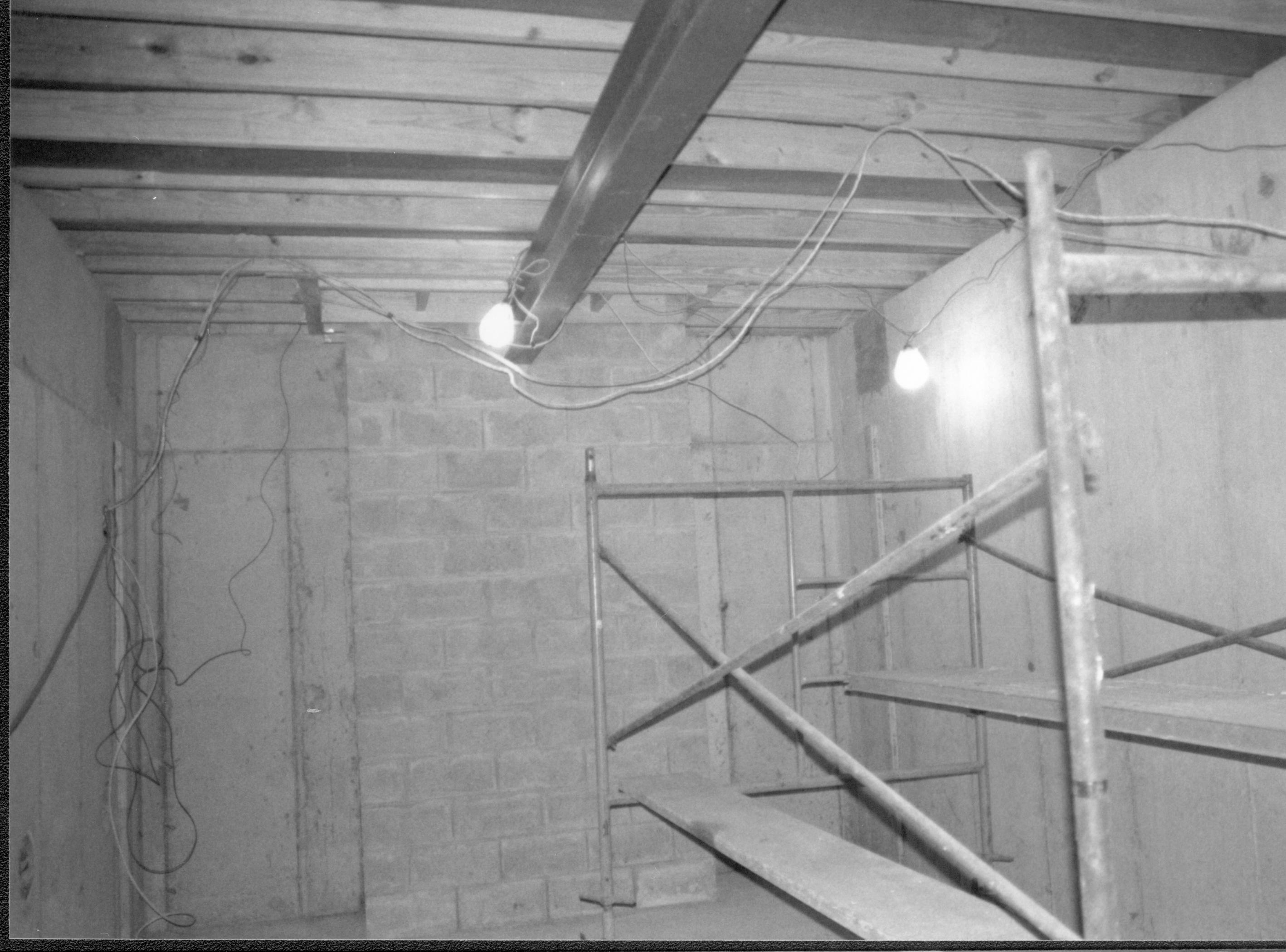 Looking towards Southwest corner of basement Lincoln Home NHS- Corneau House Restoration, roll N11 exp 24 Corneau House, renovation