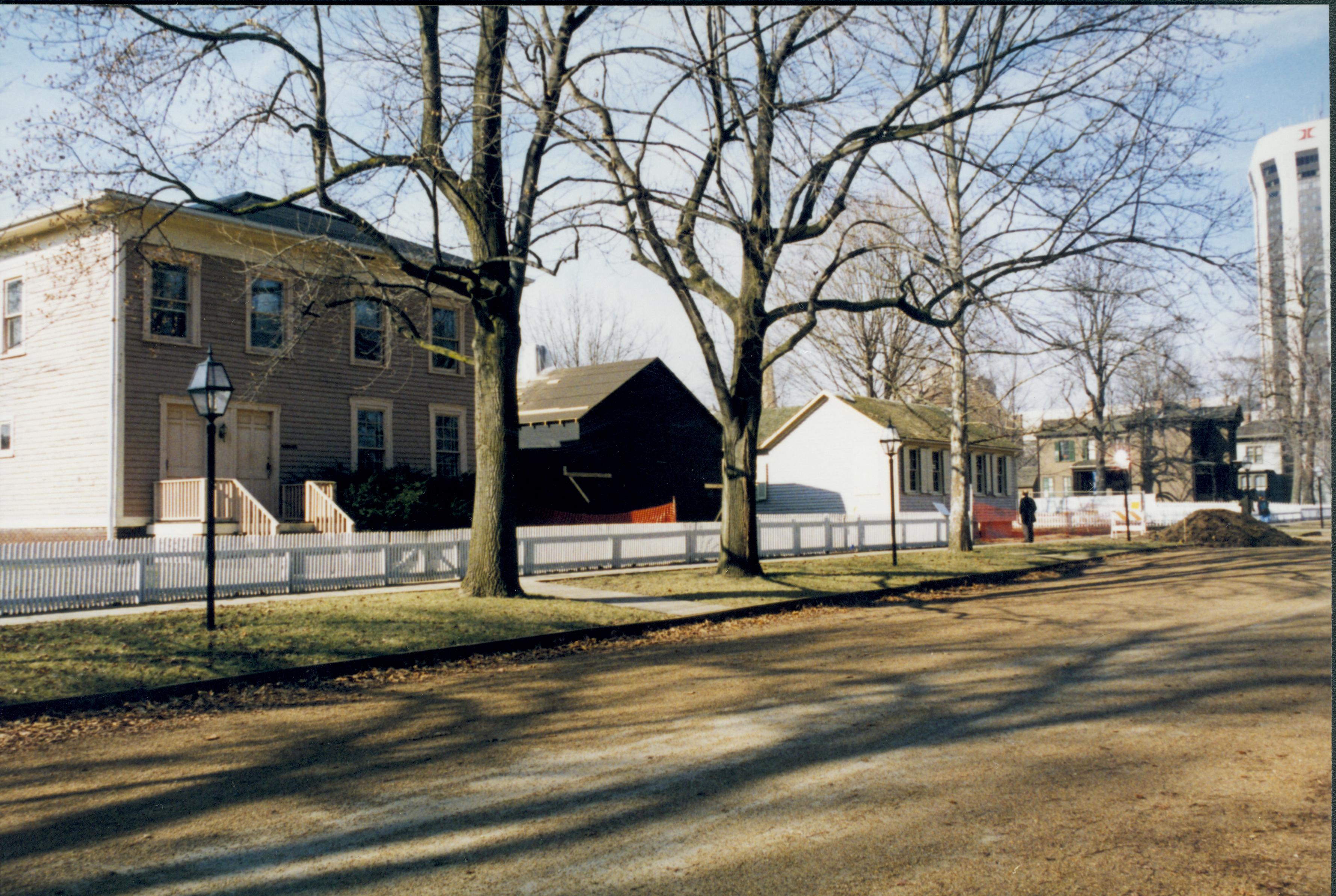 (external) elevations, photo taken near front of the Cook House Lincoln Home NHS- Corneau House Restoration, roll N1 exp 35 Corneau House, restoration