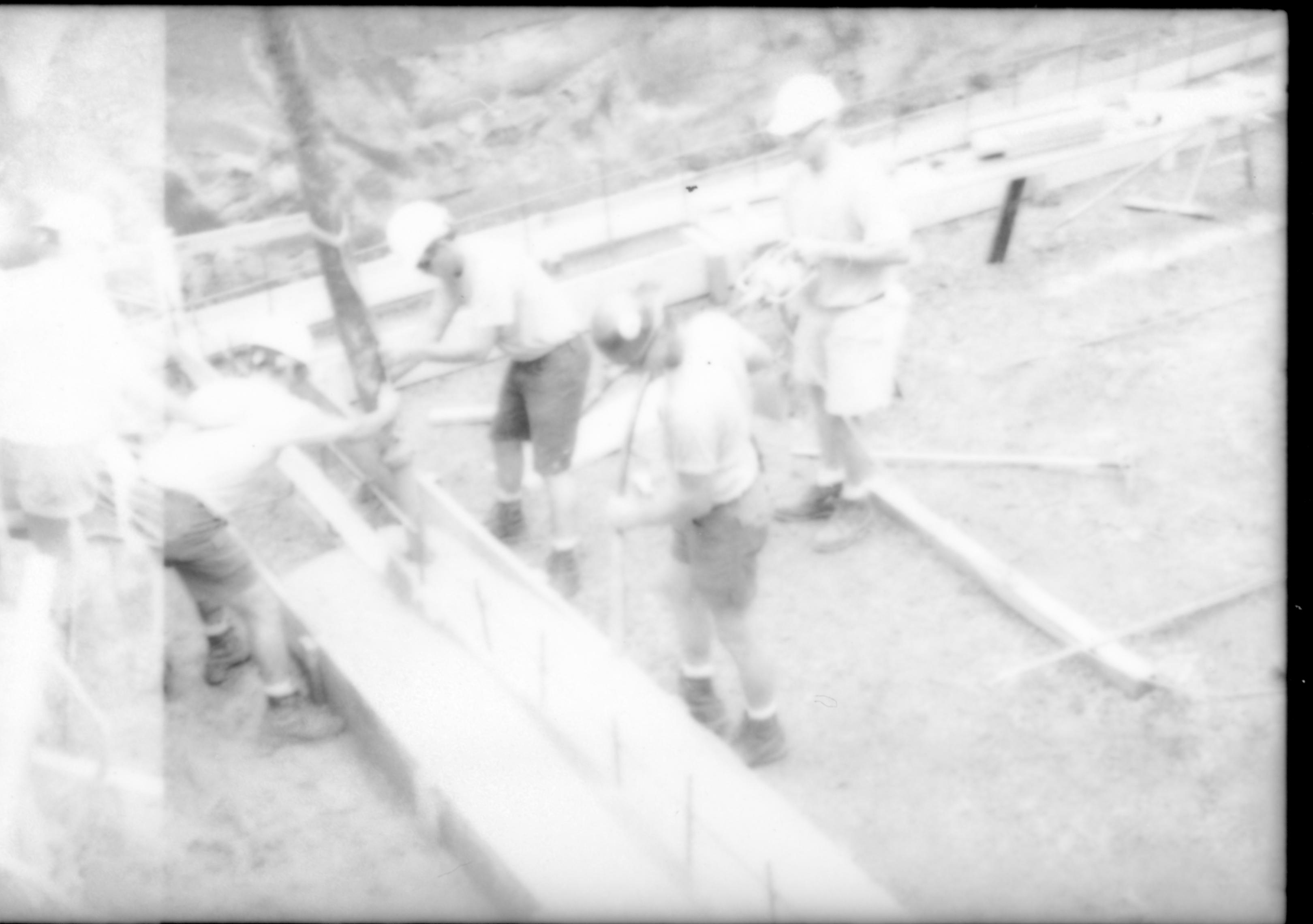 Pouring footings  Lincoln Home NHS- Corneau House Restoration, roll 1998-3 exp 3 Corneau House, renovation