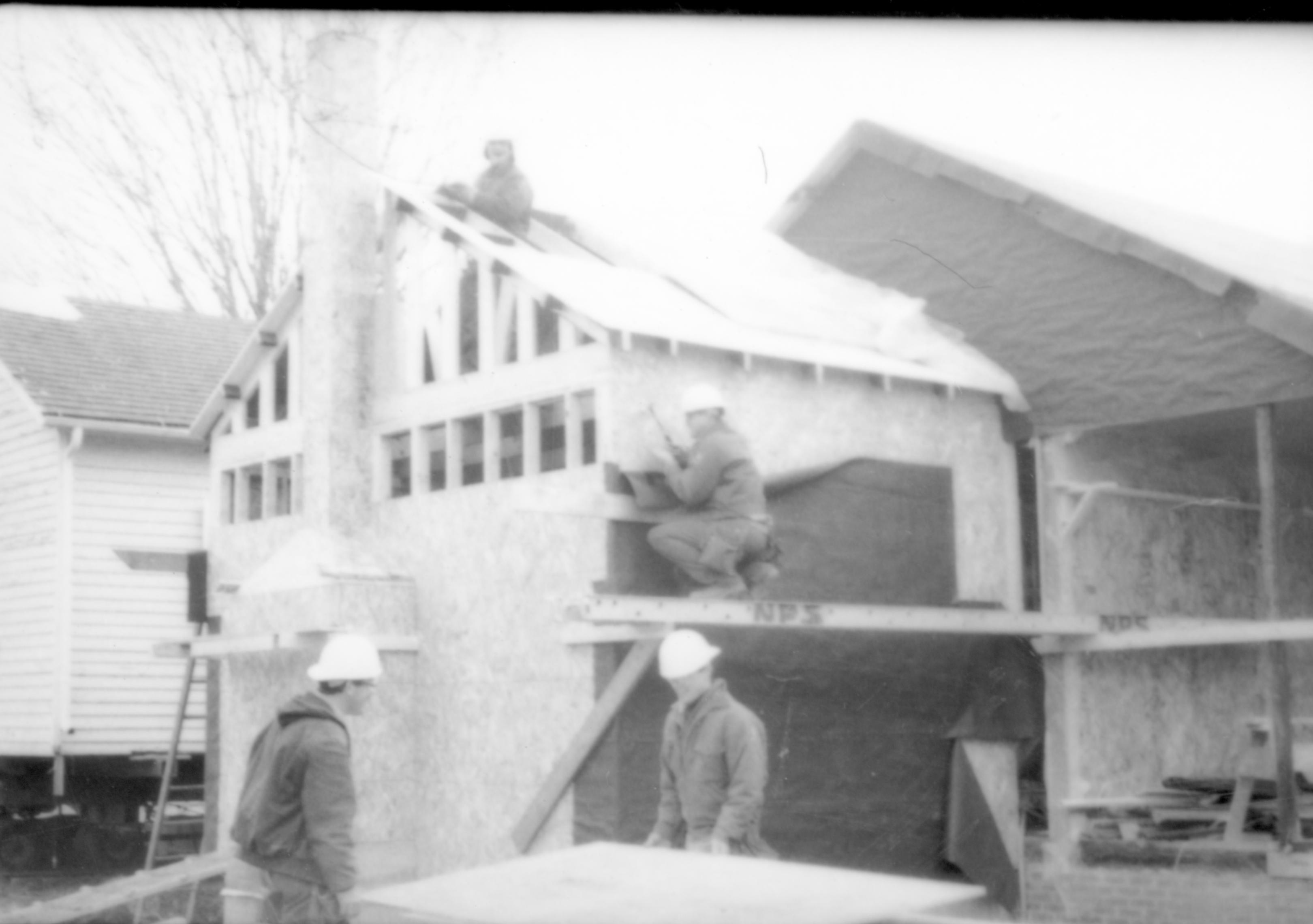 Building back room Lincoln Home NHS- Corneau House Restoration, roll 1998-3 exp 6 Corneau House, renovation