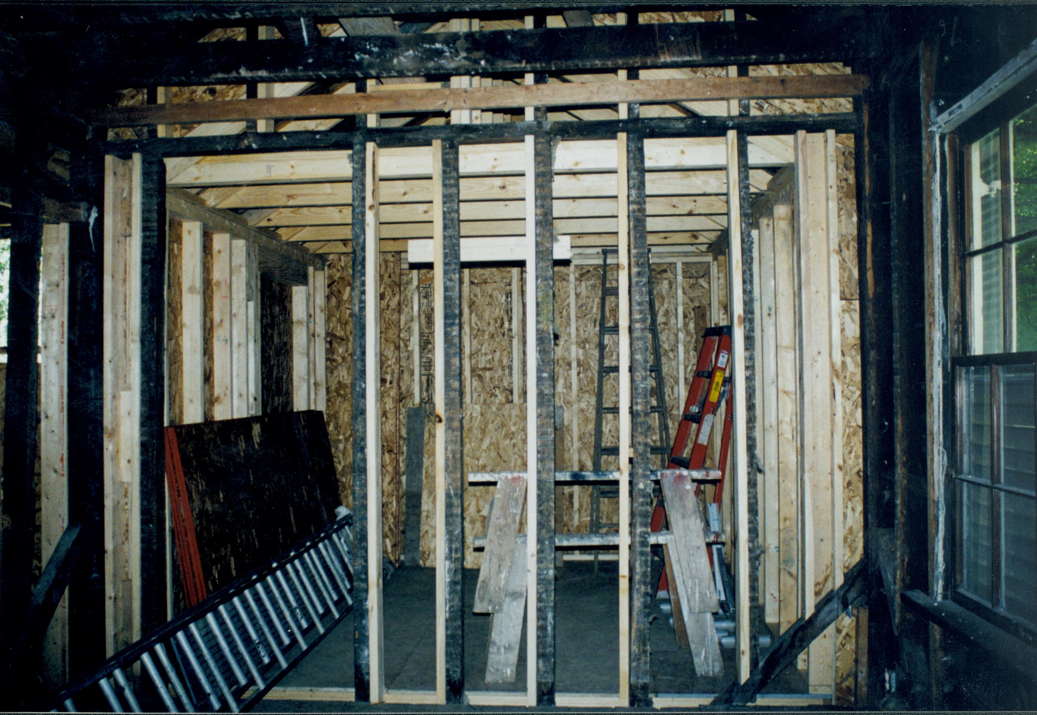 Photo taken looking West, from room 104 into room 105 (addition) Lincoln Home NHS- Corneau House Restoration, roll N9 exp 8 Corneau House, restoration