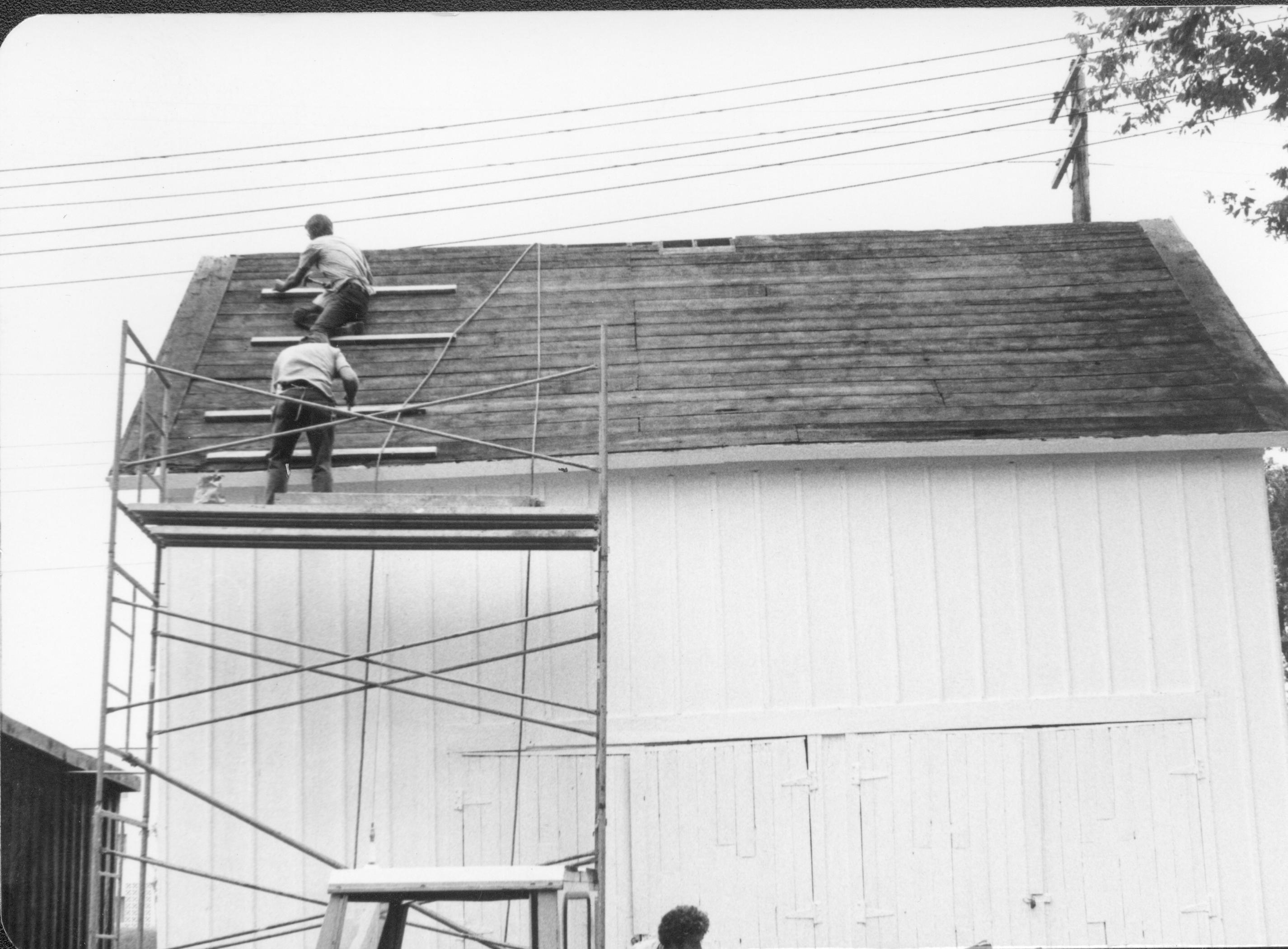 Soloman Allen Roof restoration Lincoln Home NHS, HS-13, Allen Barn Allen barn