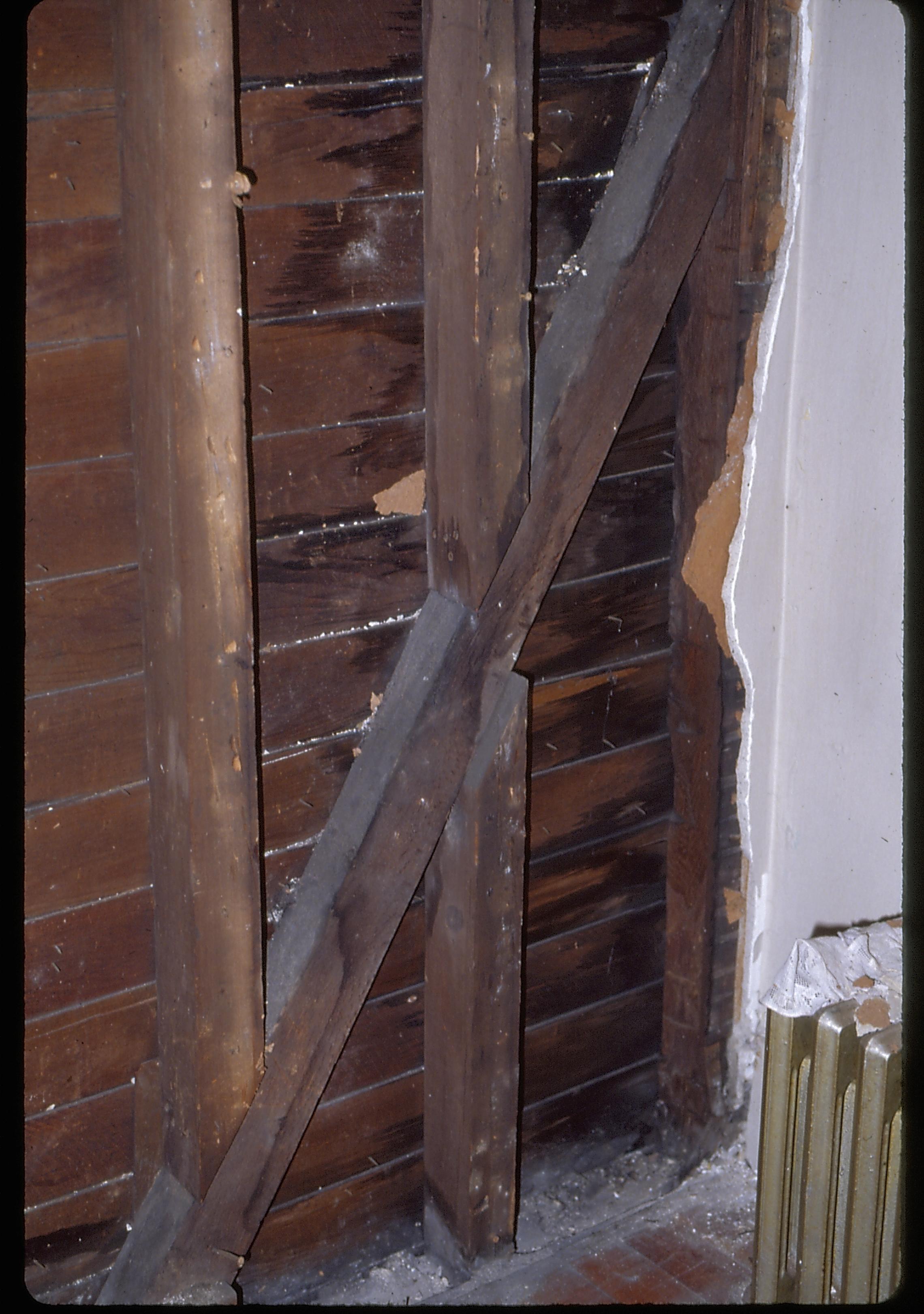 Braces- frame construction (present Northwest corner) LIHO NHS- Arnold House, 10 Arnold House