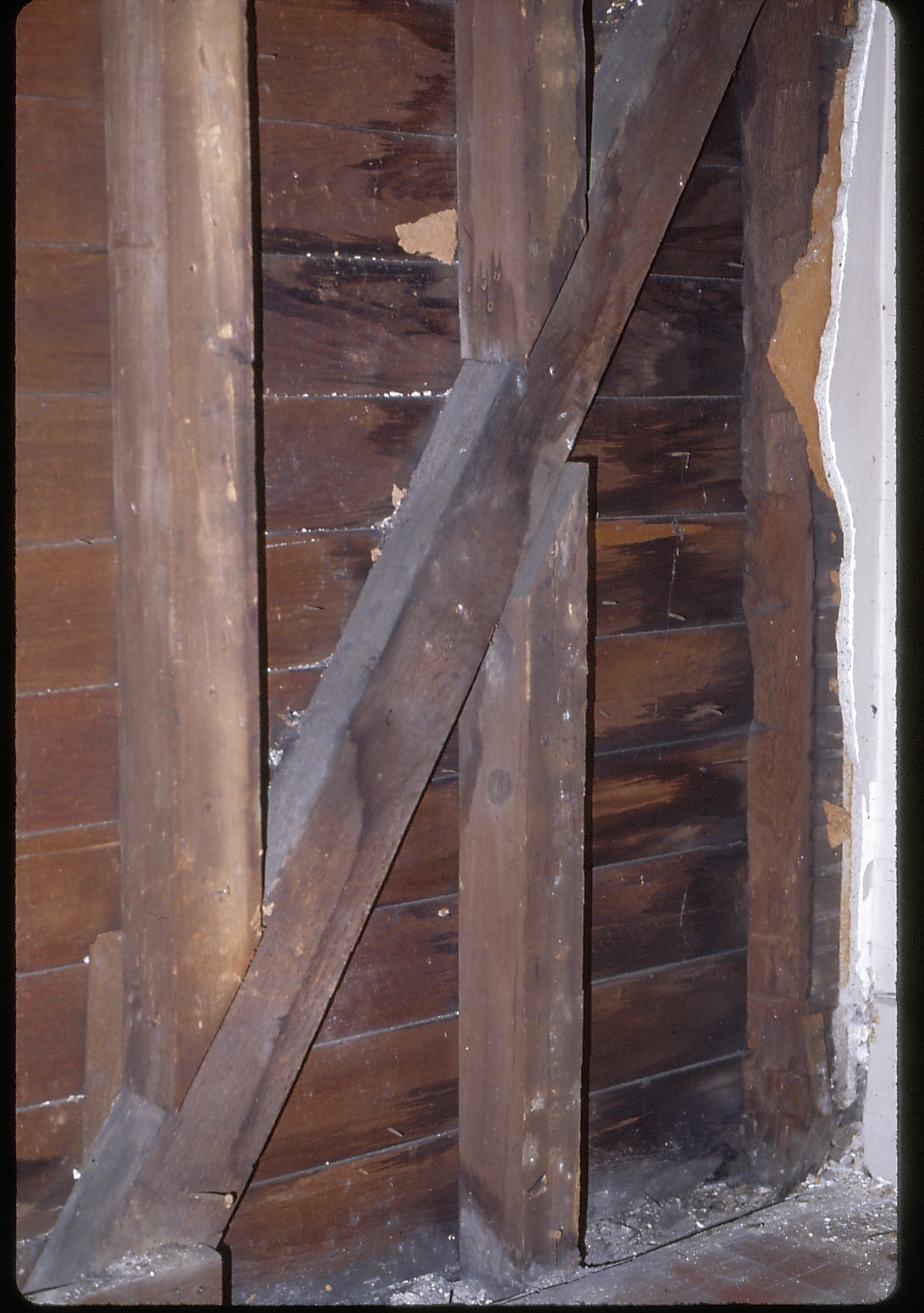 Braces- frame construction (present Northwest corner) LIHO NHS- Arnold House, 9 Arnold House