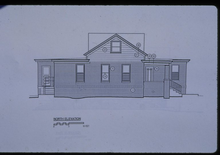 Historic Structure Report, profile plan drawing LIHO NHS- Arnold House, Historic Structure Report, 46, CAT 26 Arnold House, report