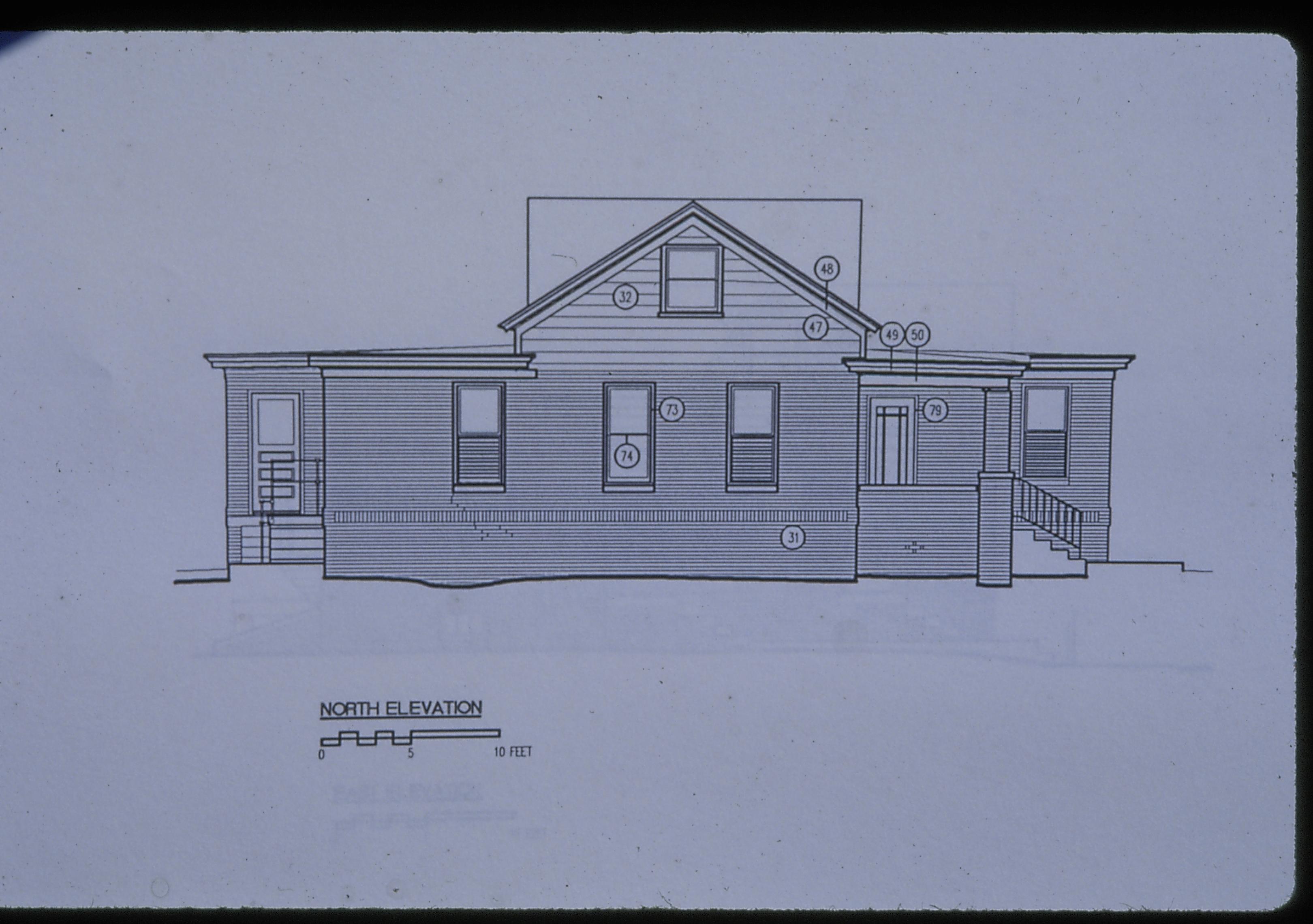 Historic Structure Report, profile plan drawing LIHO NHS- Arnold House, Historic Structure Report, 46, CAT 26 Arnold House, report