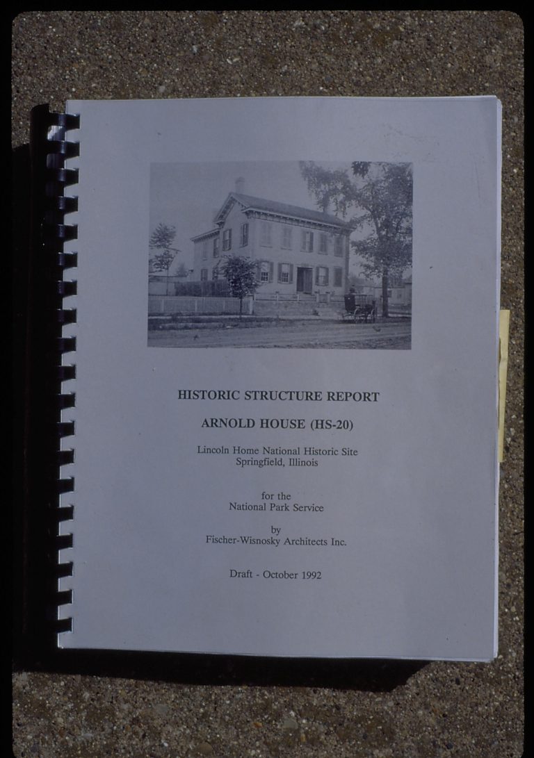 Historic Structure Report, profile plan drawing LIHO NHS- Arnold House, Historic Structure Report, 8, Abney Arnold House, report