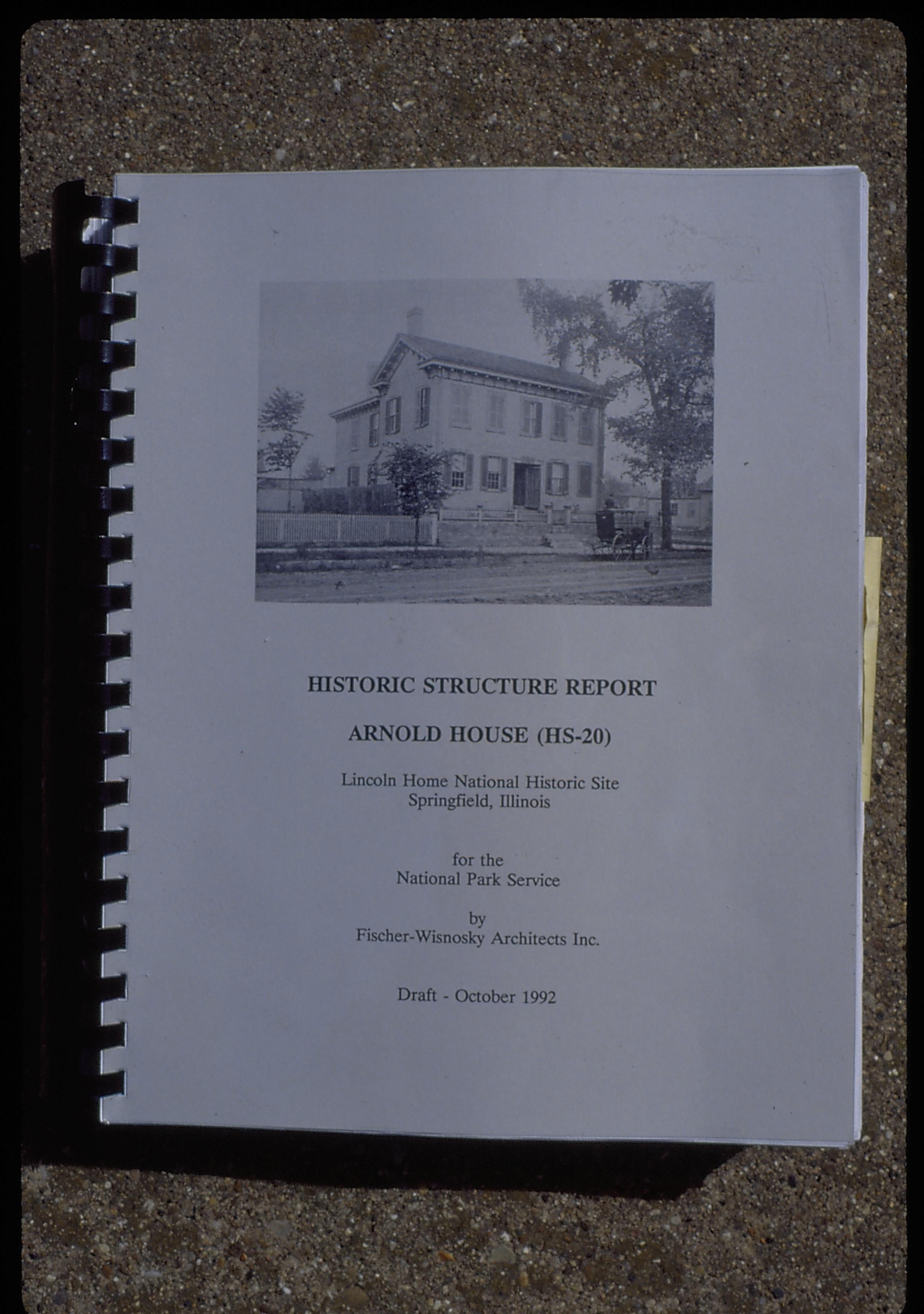 Historic Structure Report, profile plan drawing LIHO NHS- Arnold House, Historic Structure Report, 8, Abney Arnold House, report