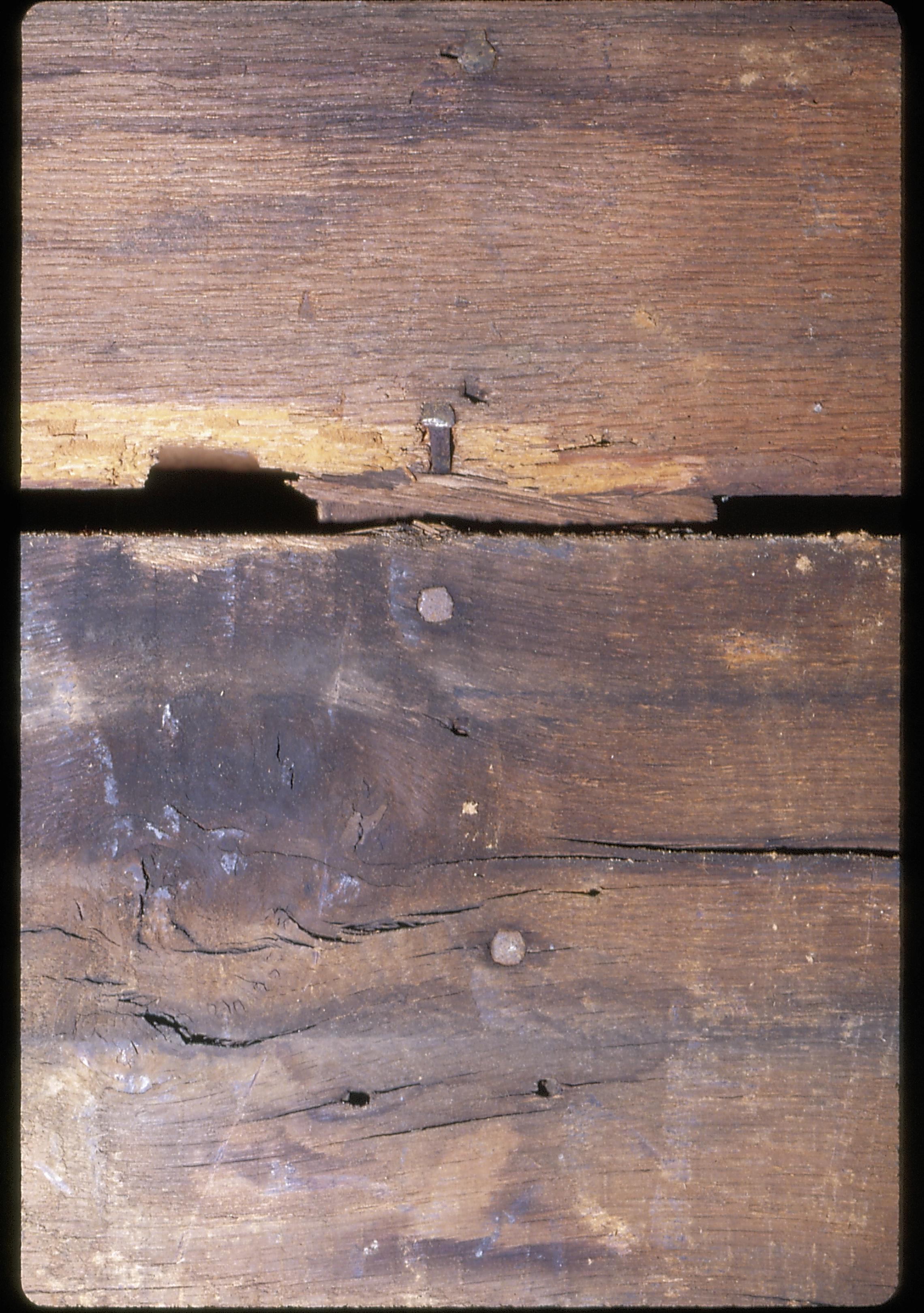 Arnold House, old sheathing with old nails LIHO NHS- Arnold House, 14 Arnold House, renovation