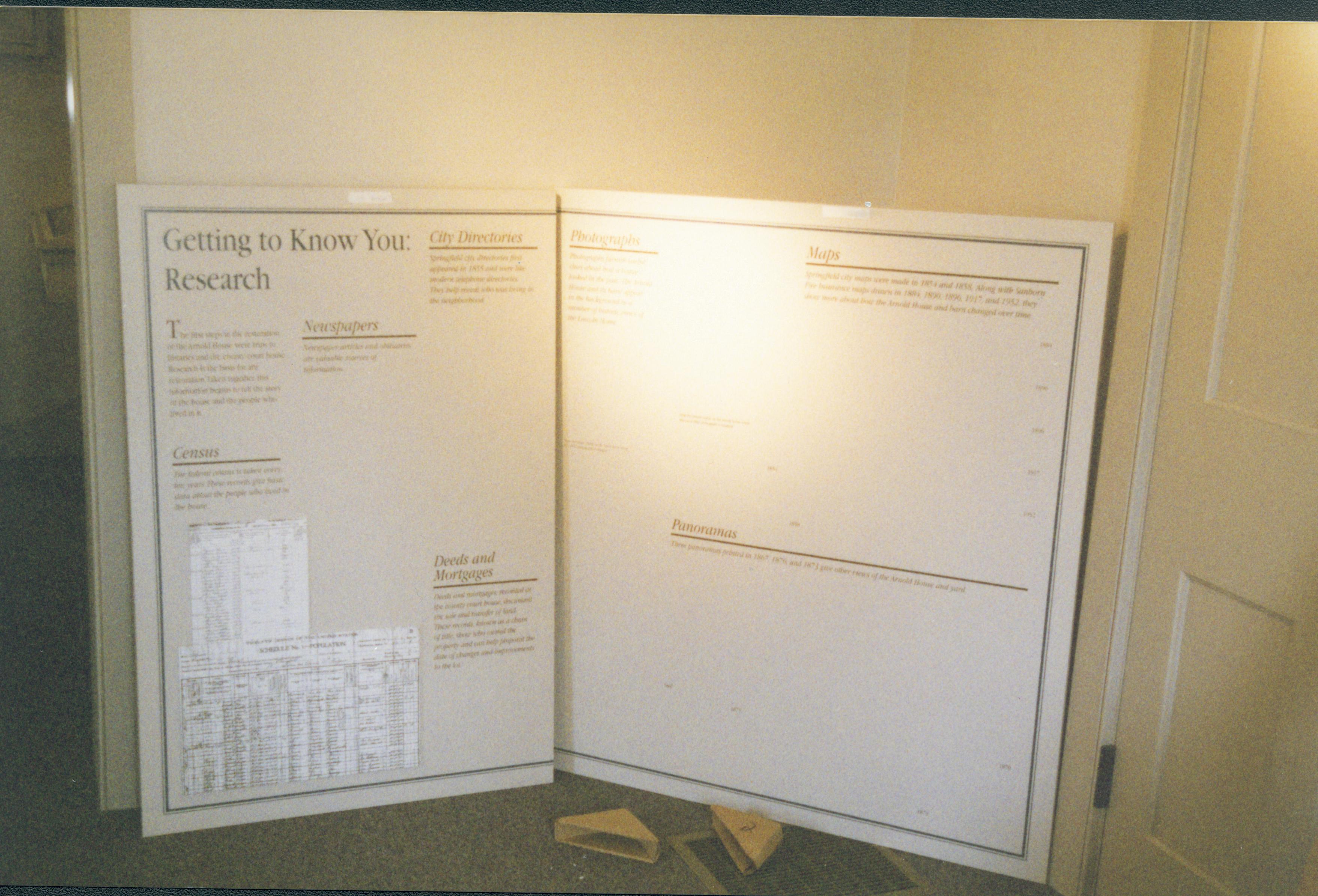 Room 101, Exhibit 7 before installation LIHO NHS- Arnold House Exhibit, Roll 2001-2, exp 8 Arnold House, exhibit