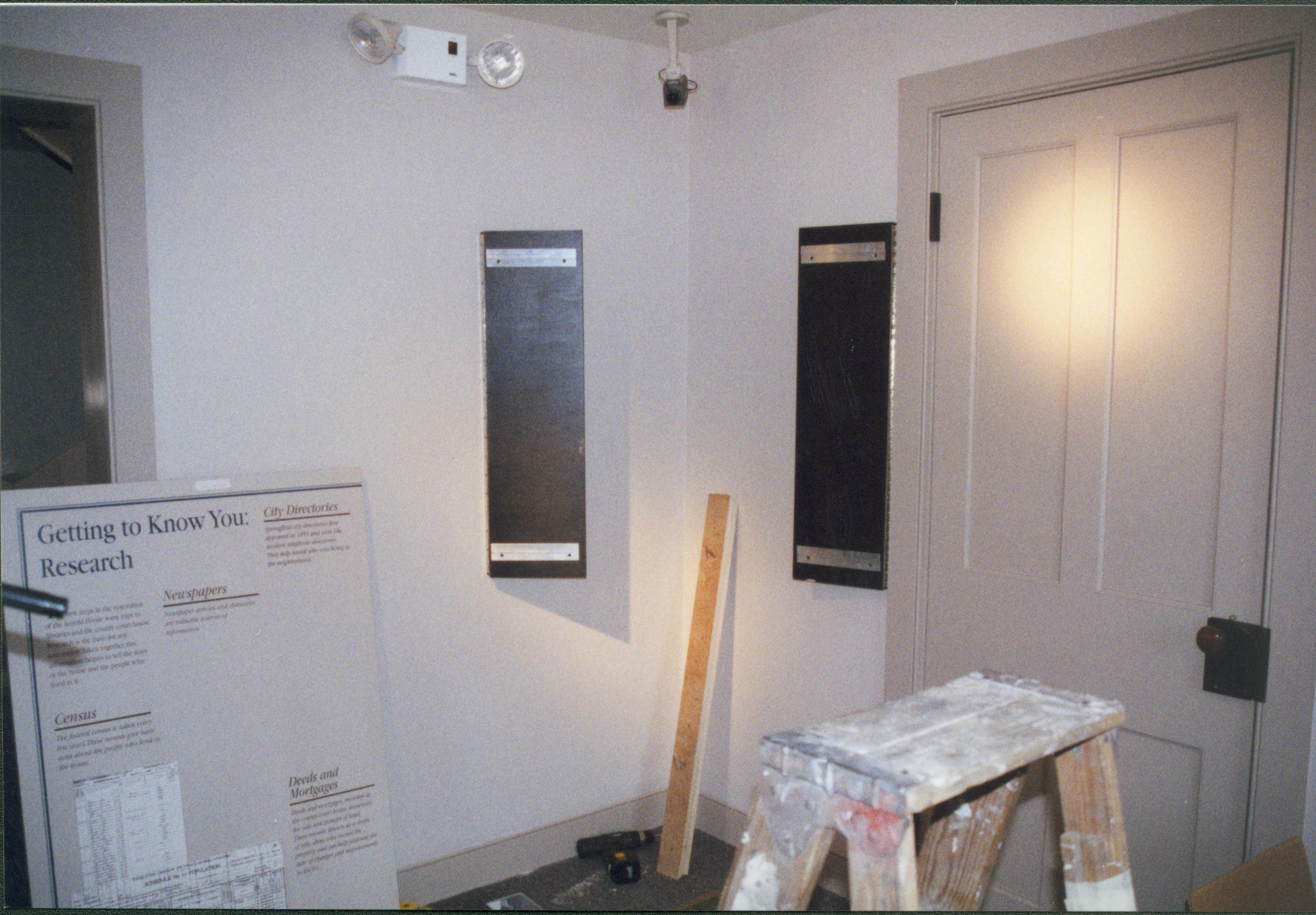 Room 101, Exhibit 7 cross corner set up LIHO NHS- Arnold House Exhibit, Roll 2001-2, exp 9 Arnold House, exhibit