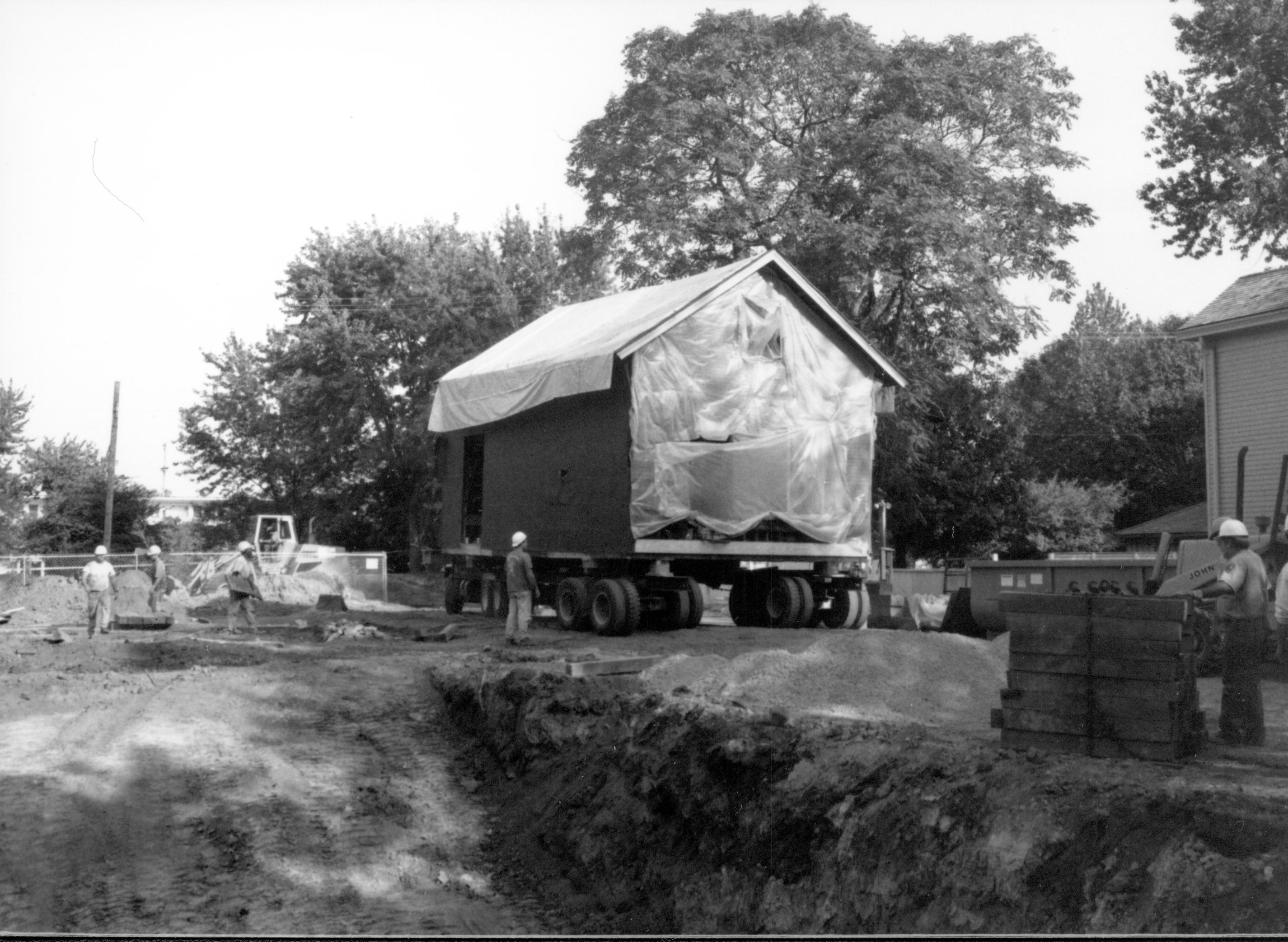 Arnold House move LIHO NHS- Arnold House Relocation, Roll 14 black and white, exp 17 Arnold House, relocation, move