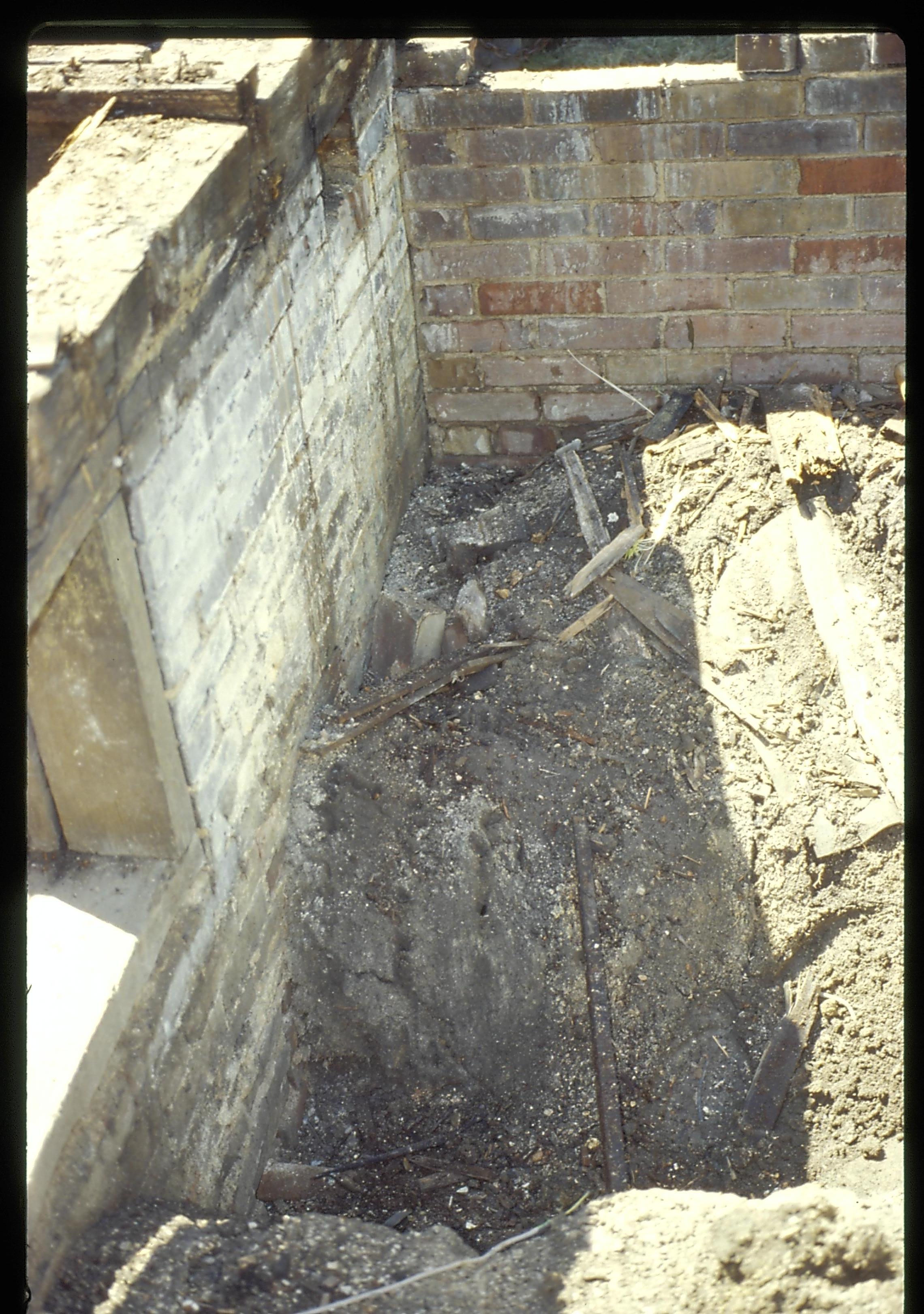 Foundation- Southwest corner LIHO NHS- Arnold House, HS-20 Roll #4 7/23-7/26/96, exp 5 Arnold House, restoration