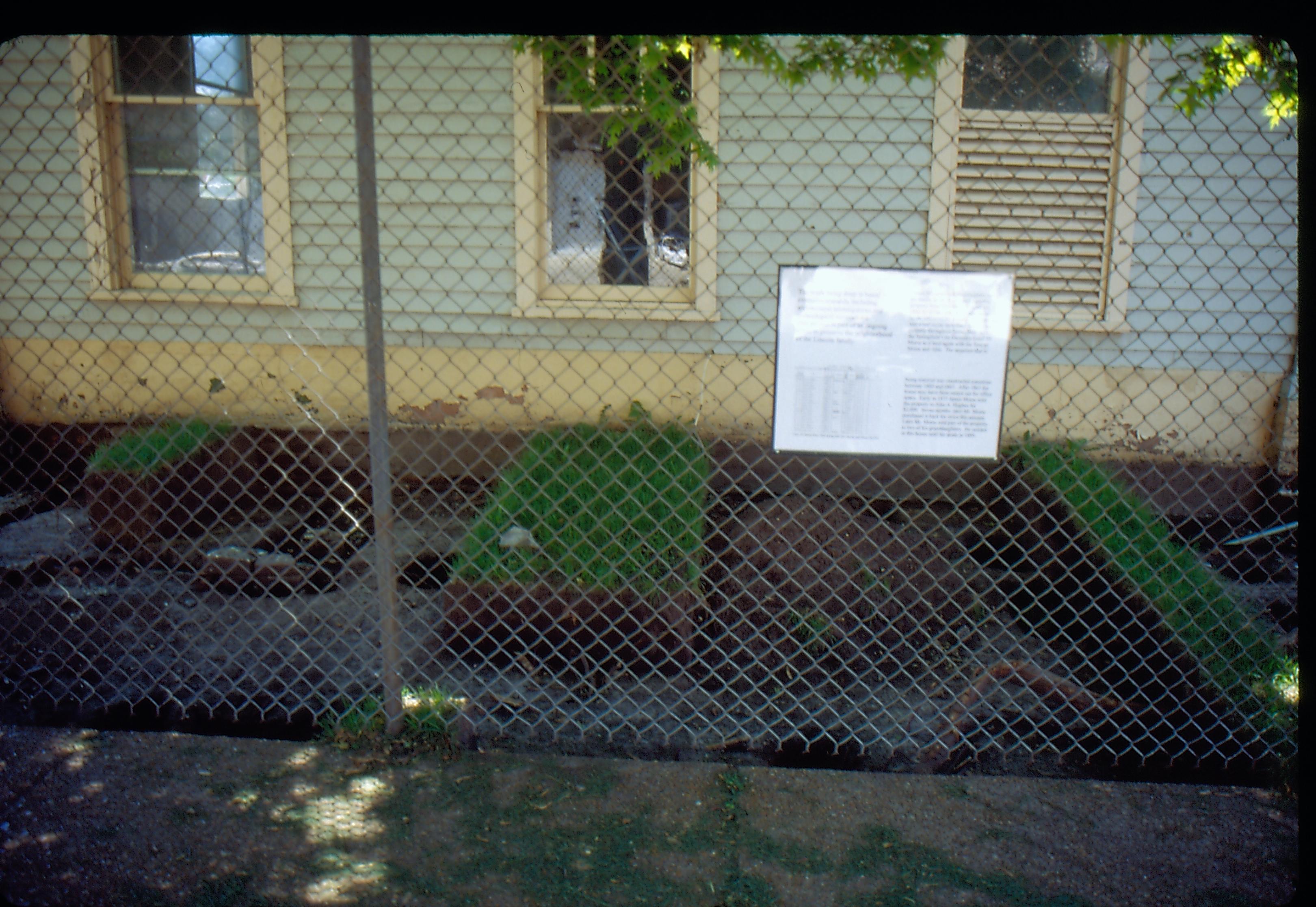 Morse - Archaeology and Sign 2; 1999-8 Morse House, Exterior, Foundation, Excavation