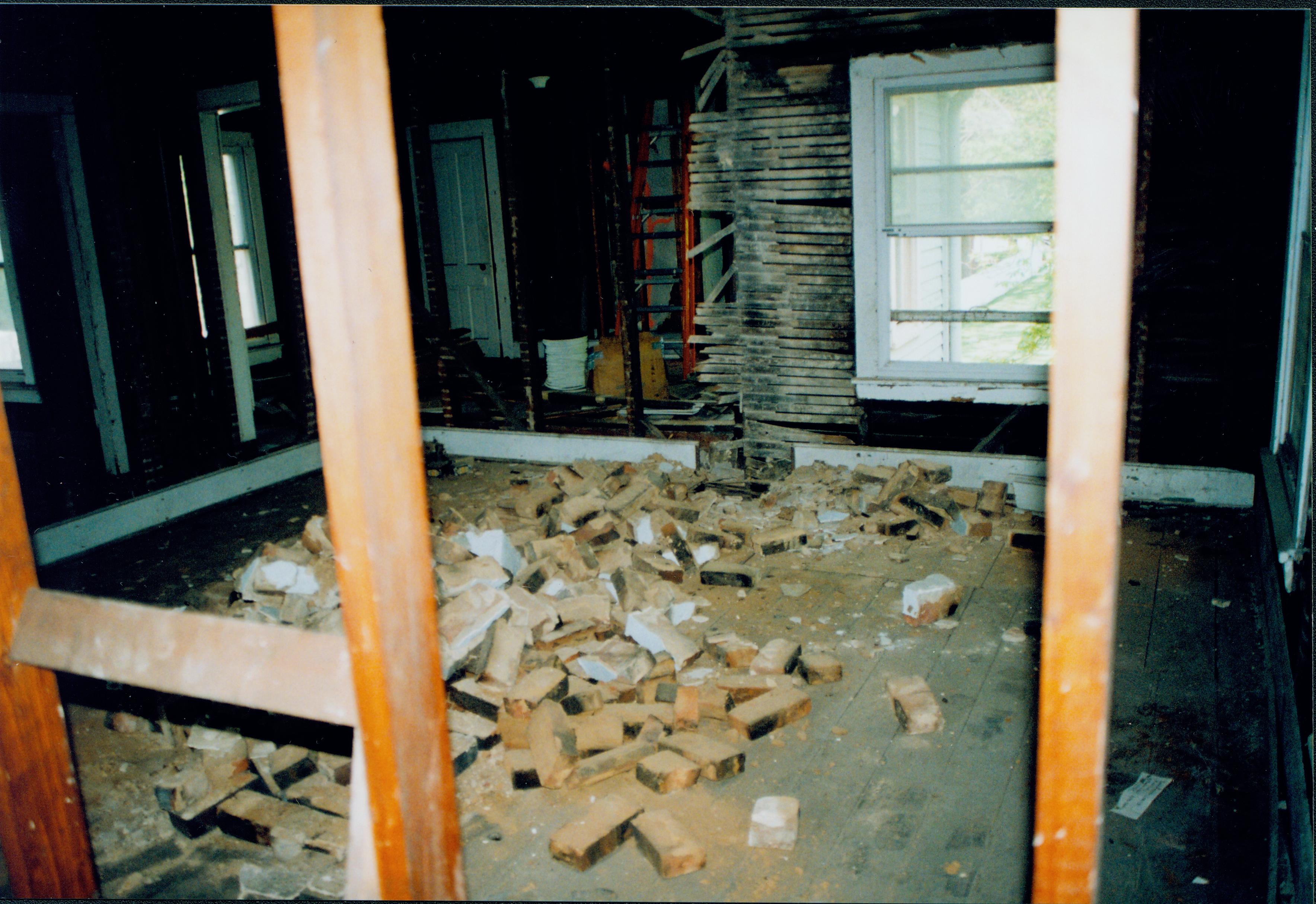 chimney rubble on floor 14; 1999-7 Morse House, Interior