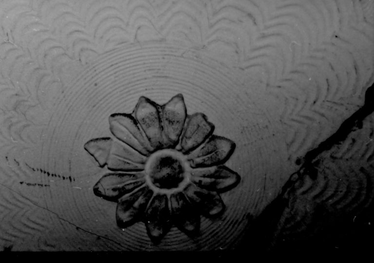 Purpose: Document existing conditions before major removals begin; Stuve House, second floor, Room 200, front stairway, ornamental plaster relief detail Lincoln Home NHS- Stuve House HS-05-006, exp 3 Stuve House, removals