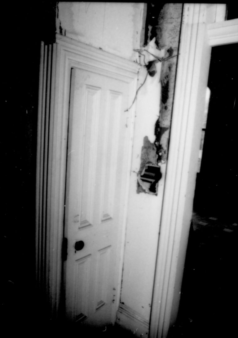 Purpose: Document existing conditions before major removals begin; Stuve House, Room 211, door to Room 210, closed Lincoln Home NHS- Stuve House HS-05-005, exp 2 Stuve House, removals