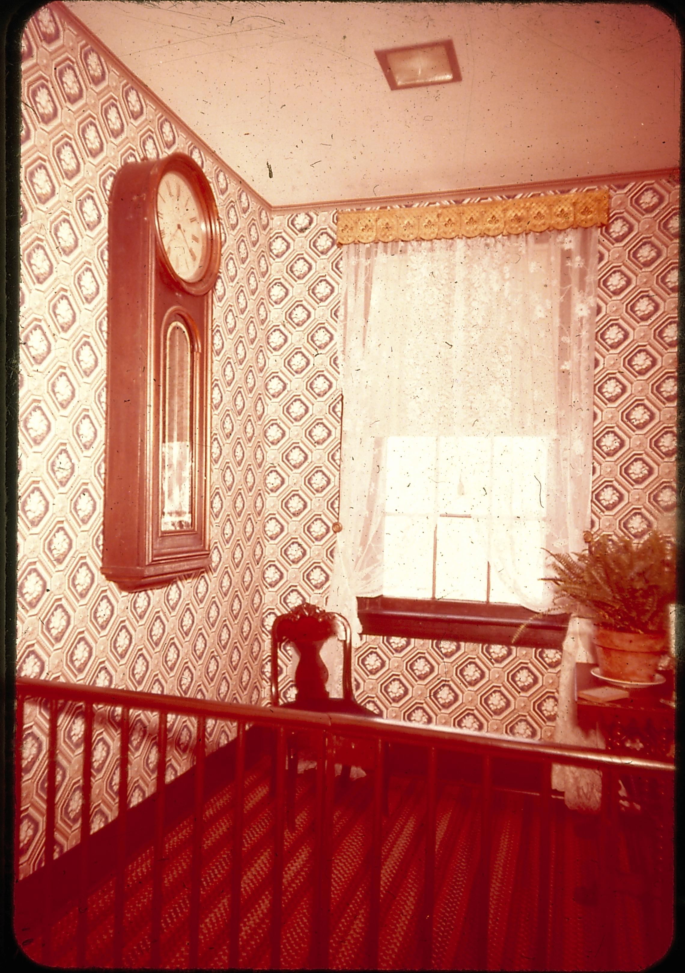 Original clock- Upstairs hall Lincoln Home NHS- Souvenir Set, 91W set 9, L244, 2DS316 Lincoln, souvenir, slide