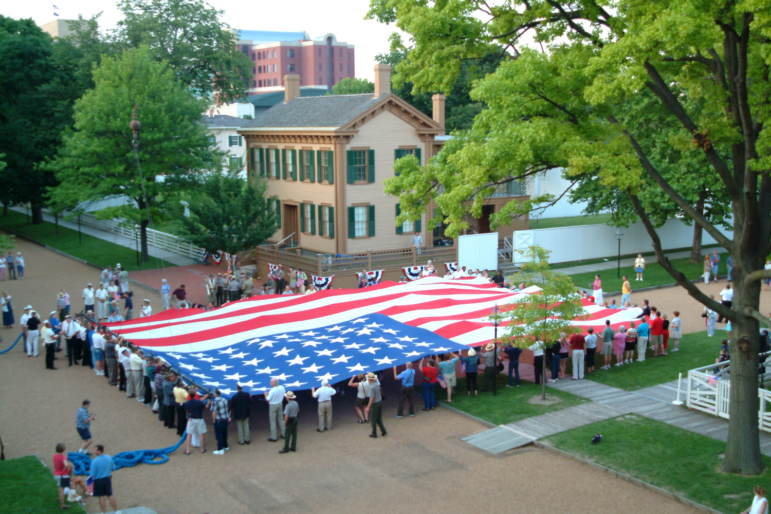 NA Lincoln Home NHS- National Flag Exhibit Honor Our Flag, Owens CD exhibit, National Flag