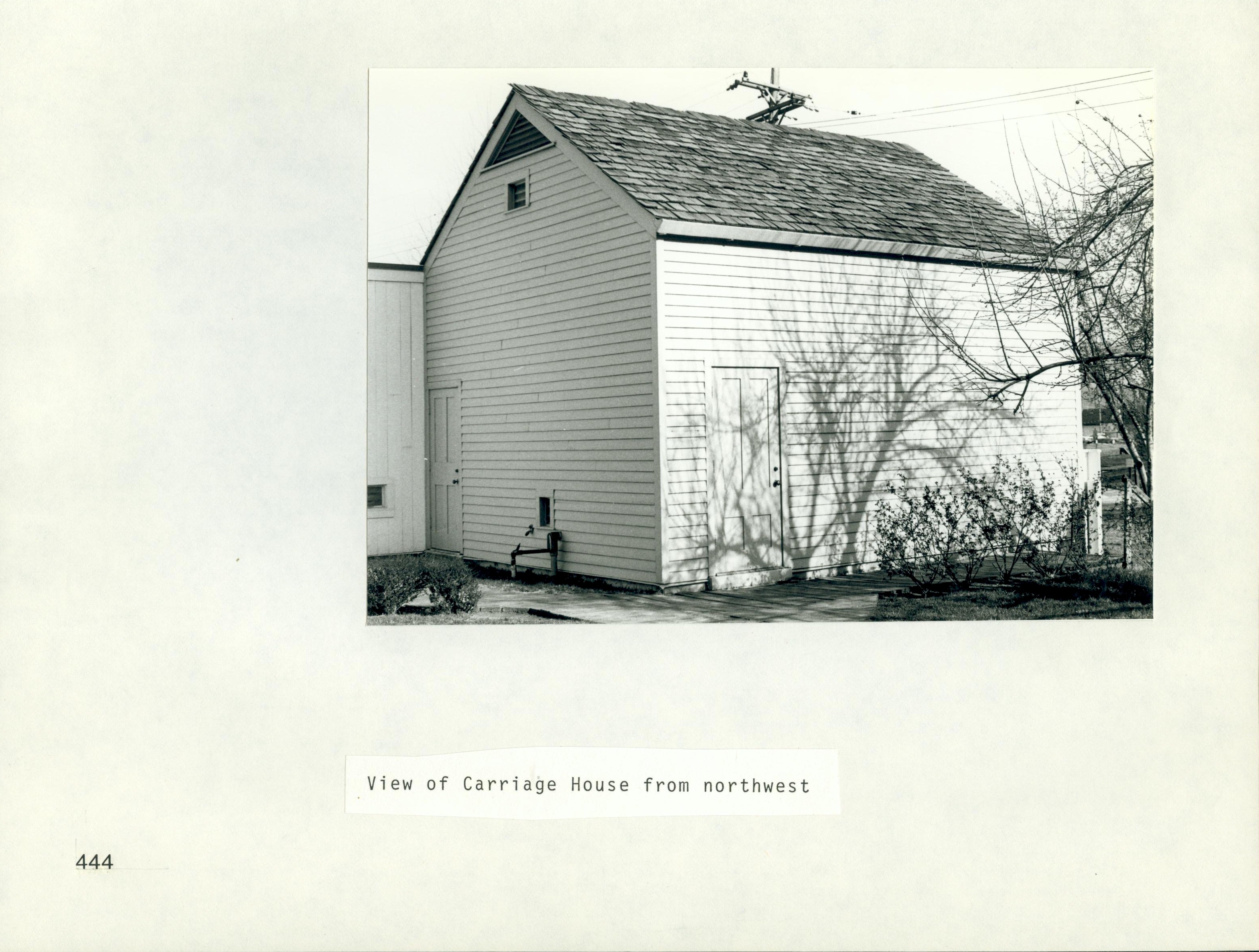View of Carriage House from northwest carriage, house, wood, shed, Lincoln, Home