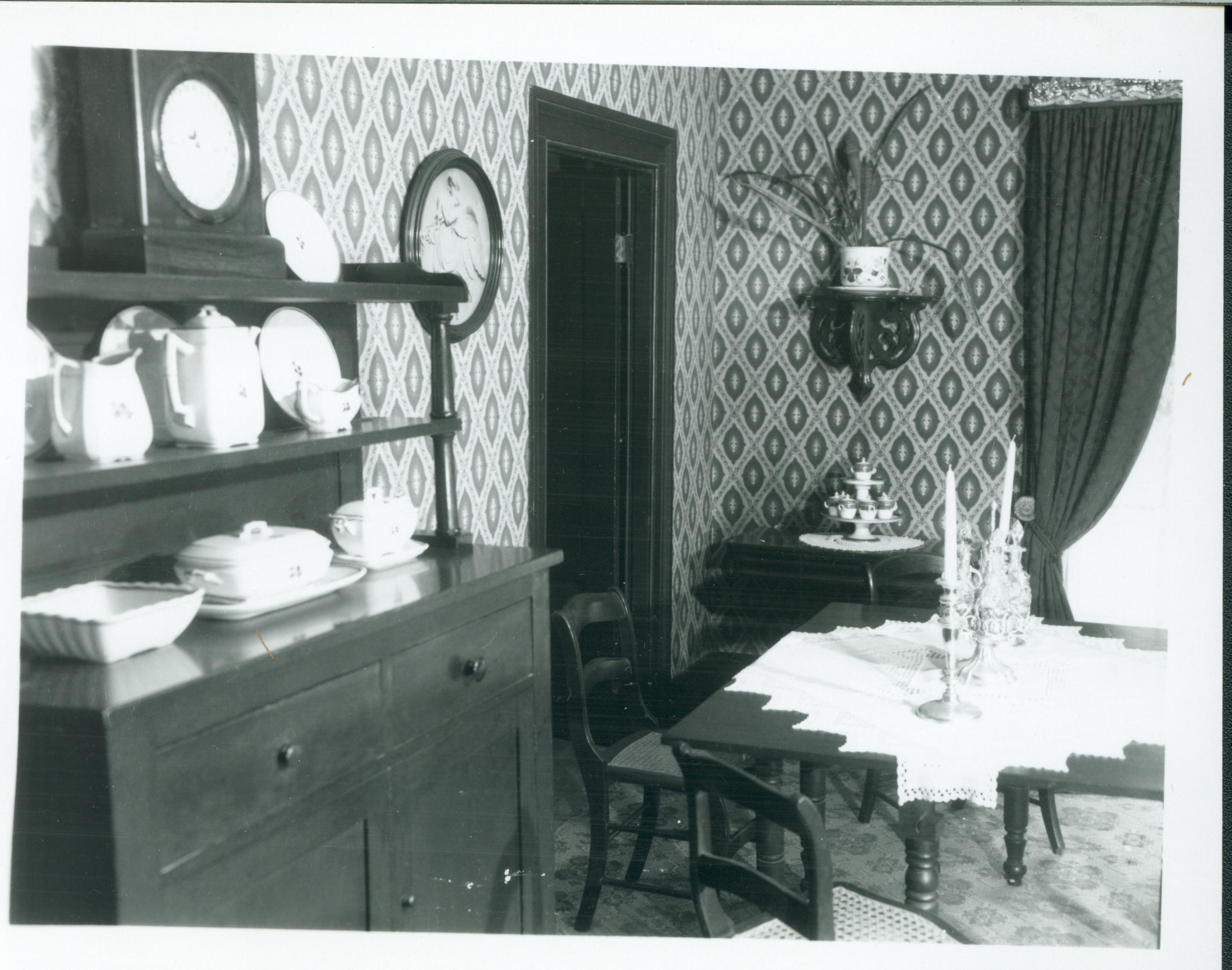 NA Dining Room, Negative # 66, See Classification # 310 Lincoln, home, Dining Room, furnishings