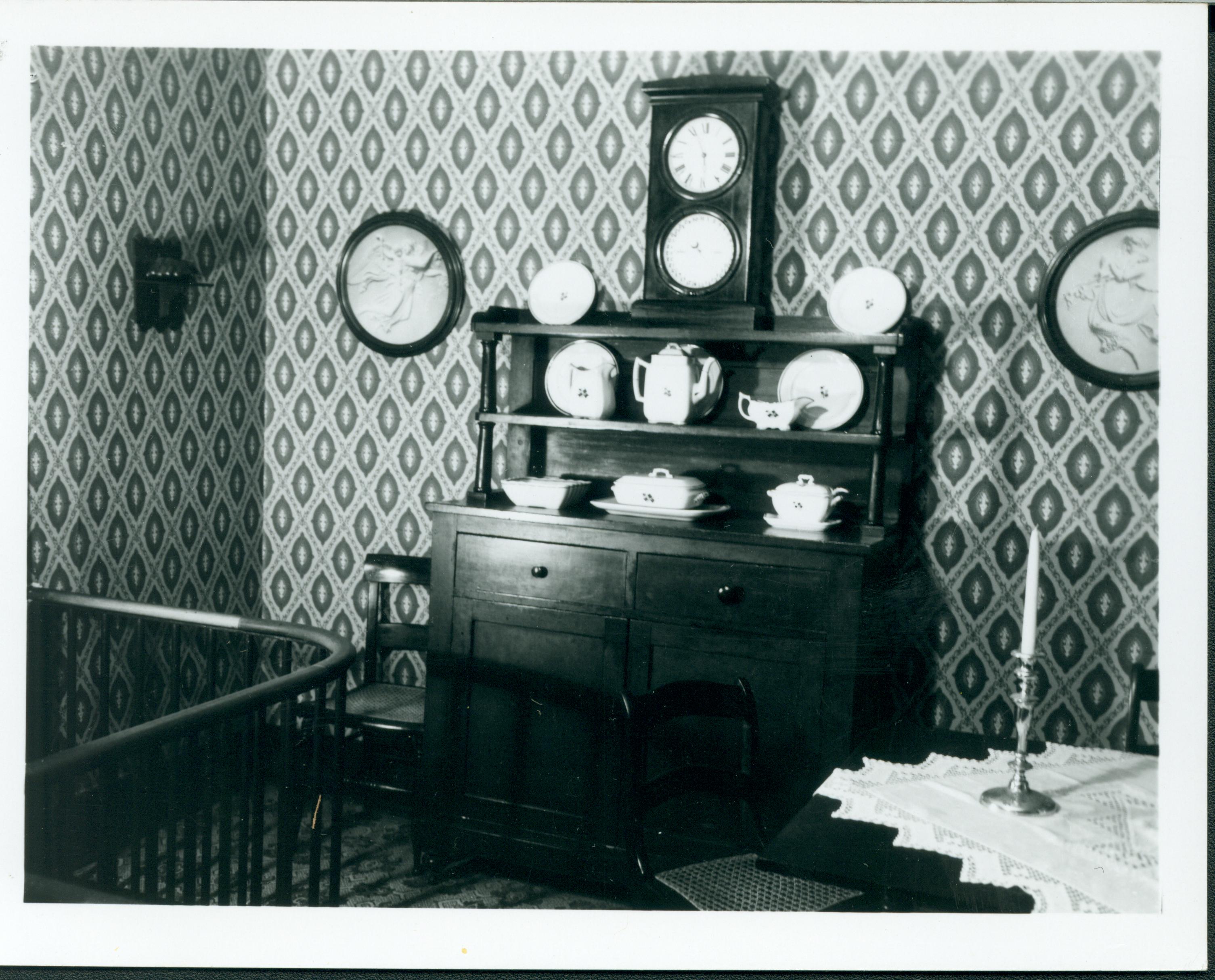 NA Dining Room, Negative # 67, See Classification # 310 Lincoln, home, Dining Room, furnishings